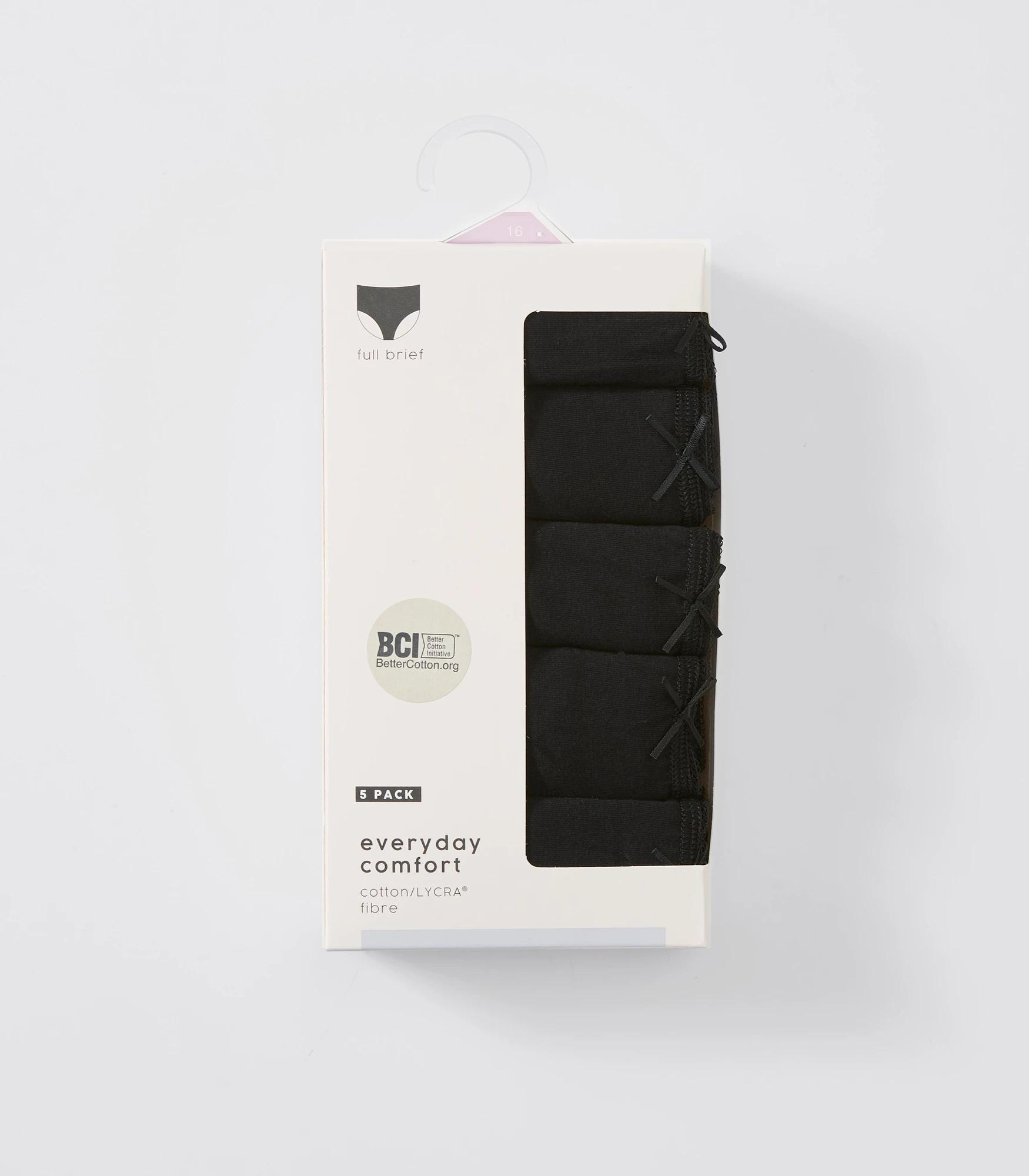 2 Target 5 Pack Cotton/elastane Full Briefs FF BLACK, 2 of 5