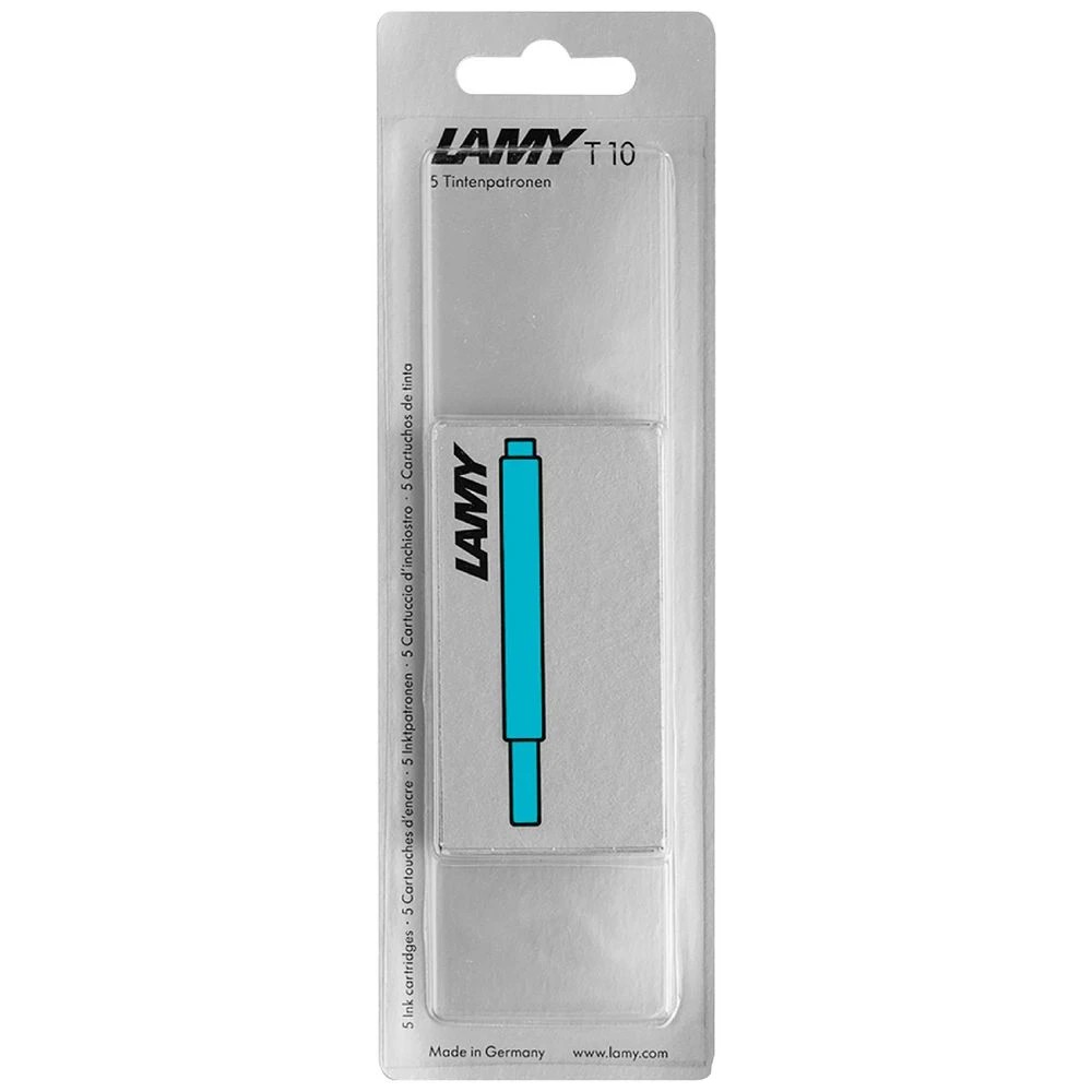 1 LAMY T10 Fountain Pen Ink Cartridge Turquoise 5 Pack, 1 of 3