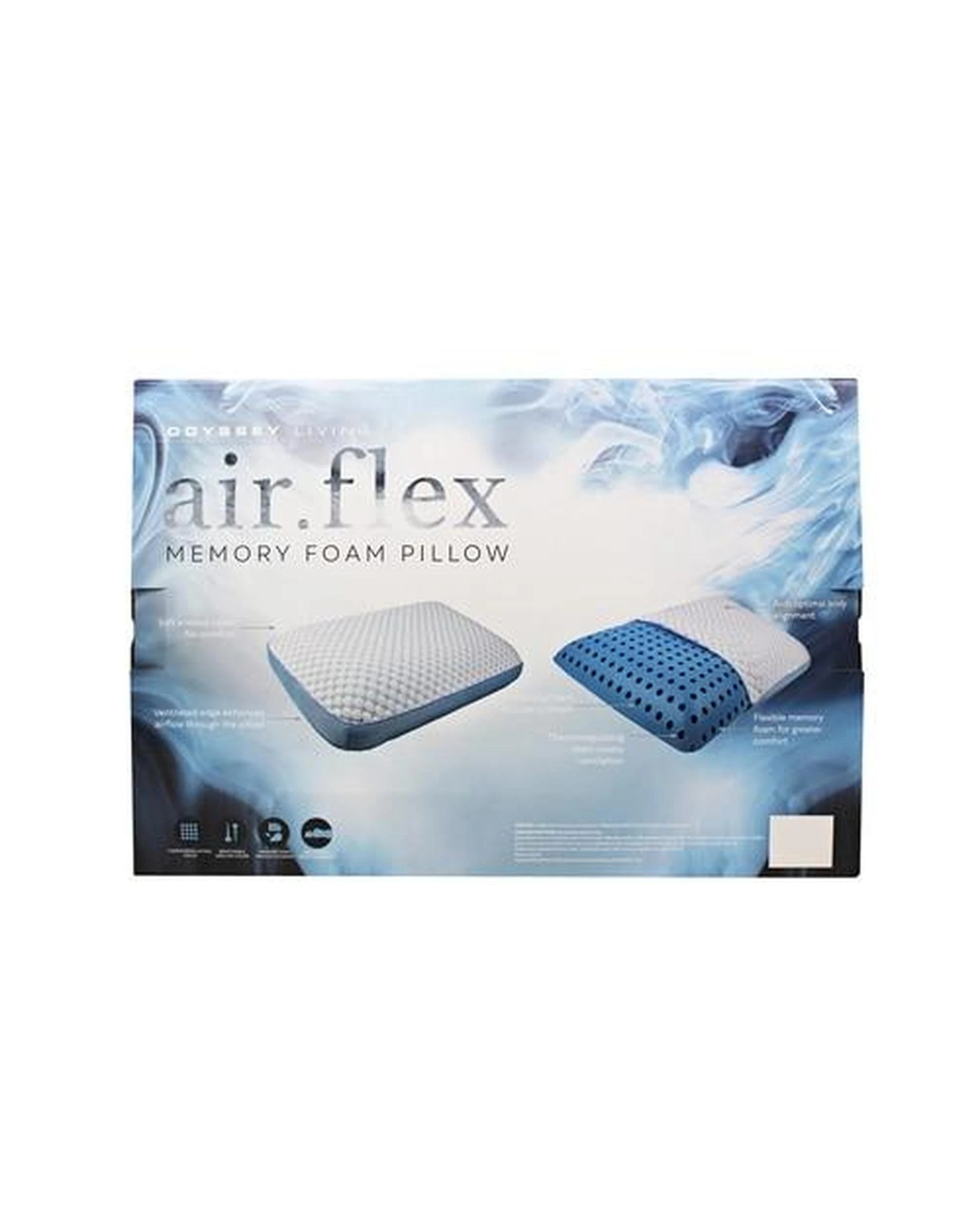 2 Odyssey Living Air Flex Memory Foam Pillow, 60 x 40 x 13 cm, White - White, 2 of 4