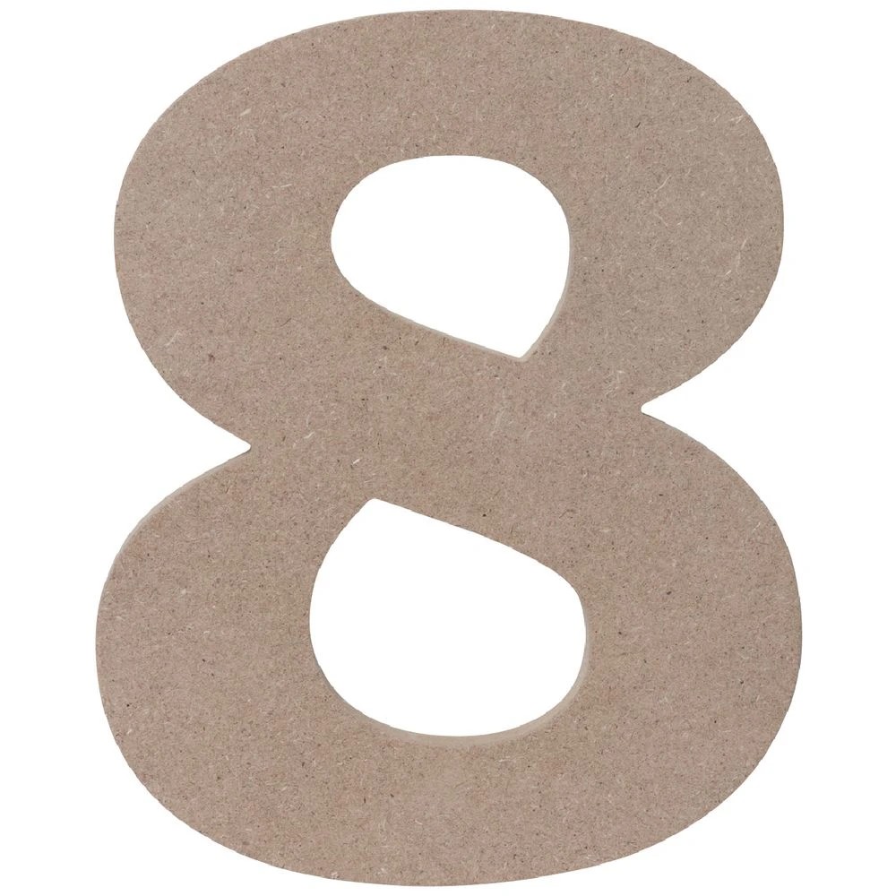 1 Born Wooden Number 8 20cm, 1 of 3