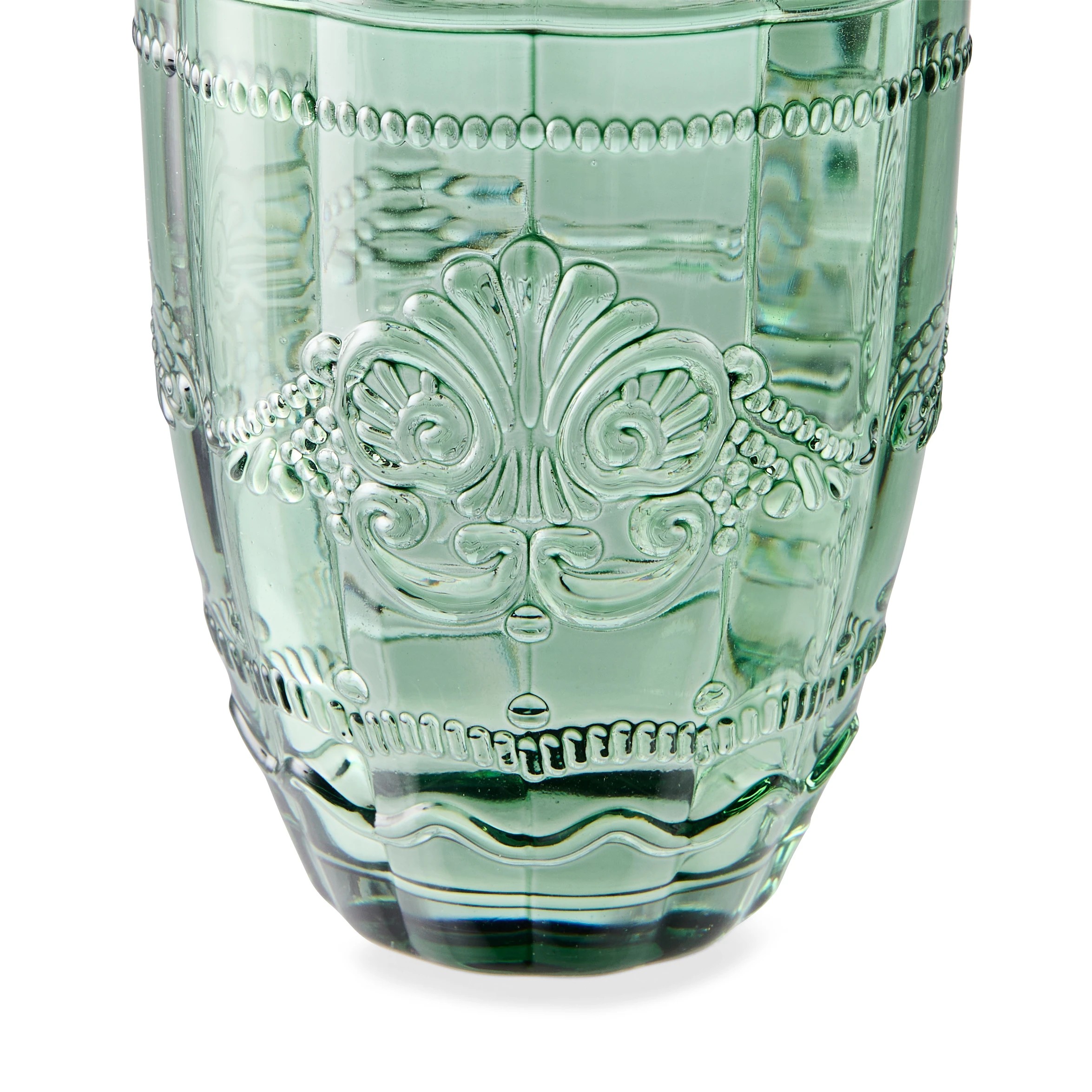 5 6 Green Ornate Highball Glasses, 5 of 5