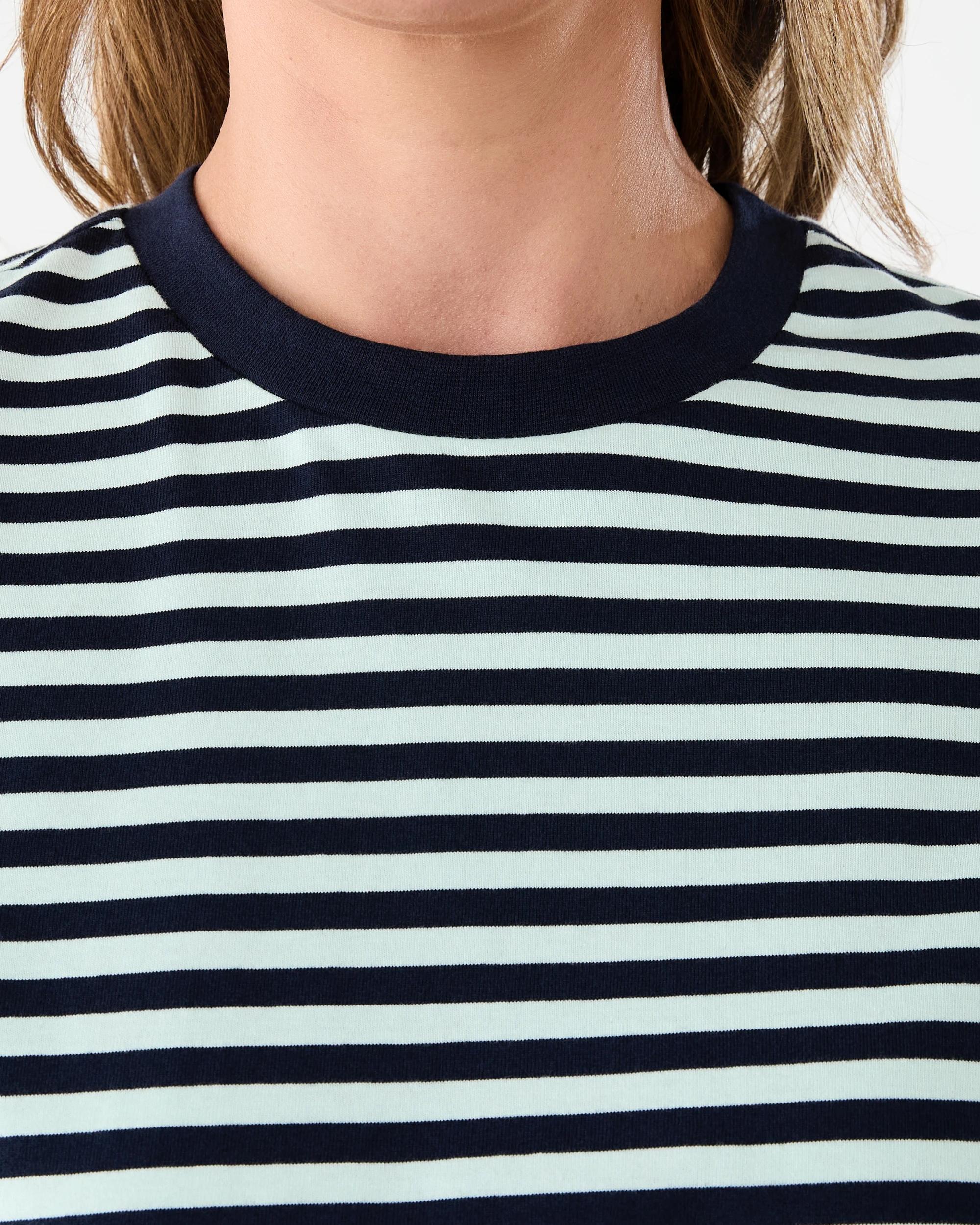 5 Short Sleeve Oversized Chopped Stripe T-shirt Aqnvy Strp, 5 of 5