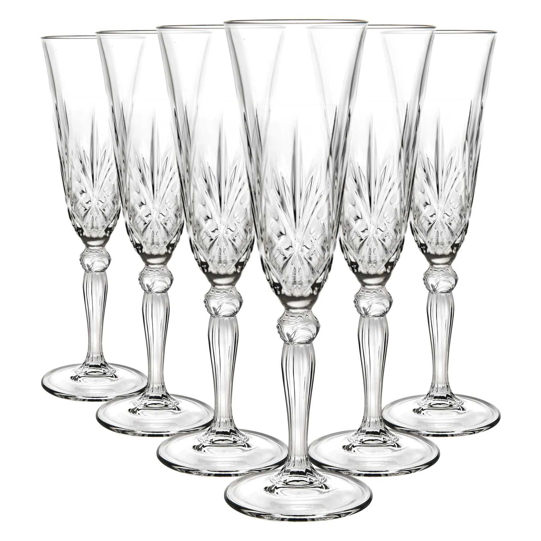 1 RCR Crystal Melodia Glass Champagne Flutes - 160ml - Pack of 6 - Clear, 1 of 6