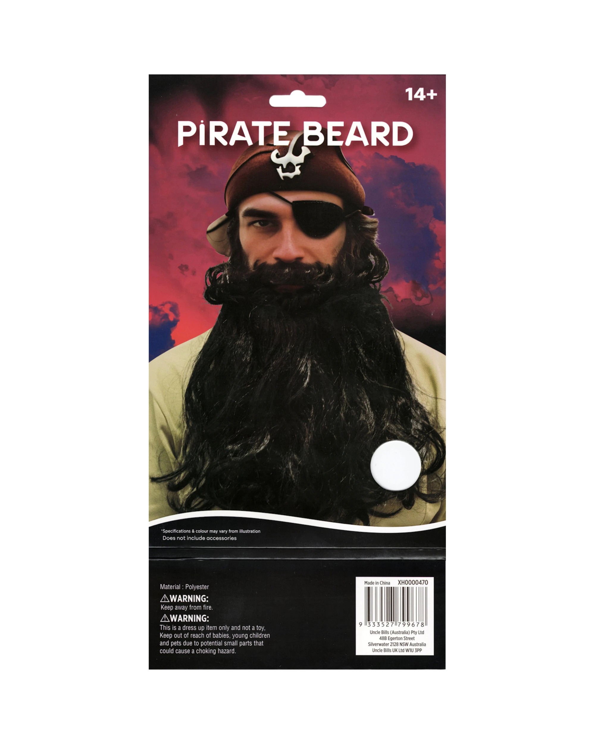 2 Uncle Bills Pirate Beard - One Size - Black, 2 of 2
