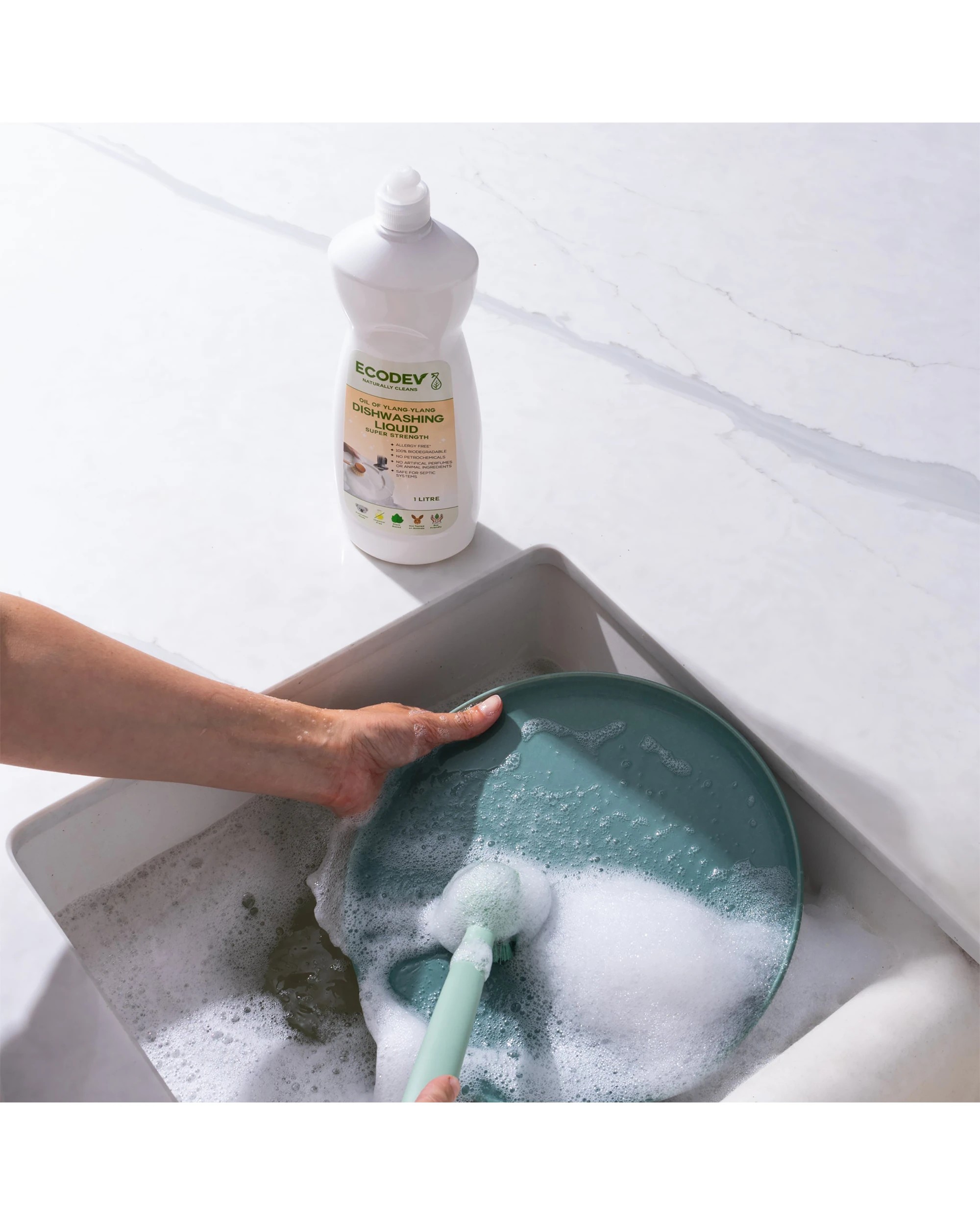 1 Ecodev Dishwashing Liquid Cuts Grease Fast Biodegradable Plant-Derived 1L, 1 of 1