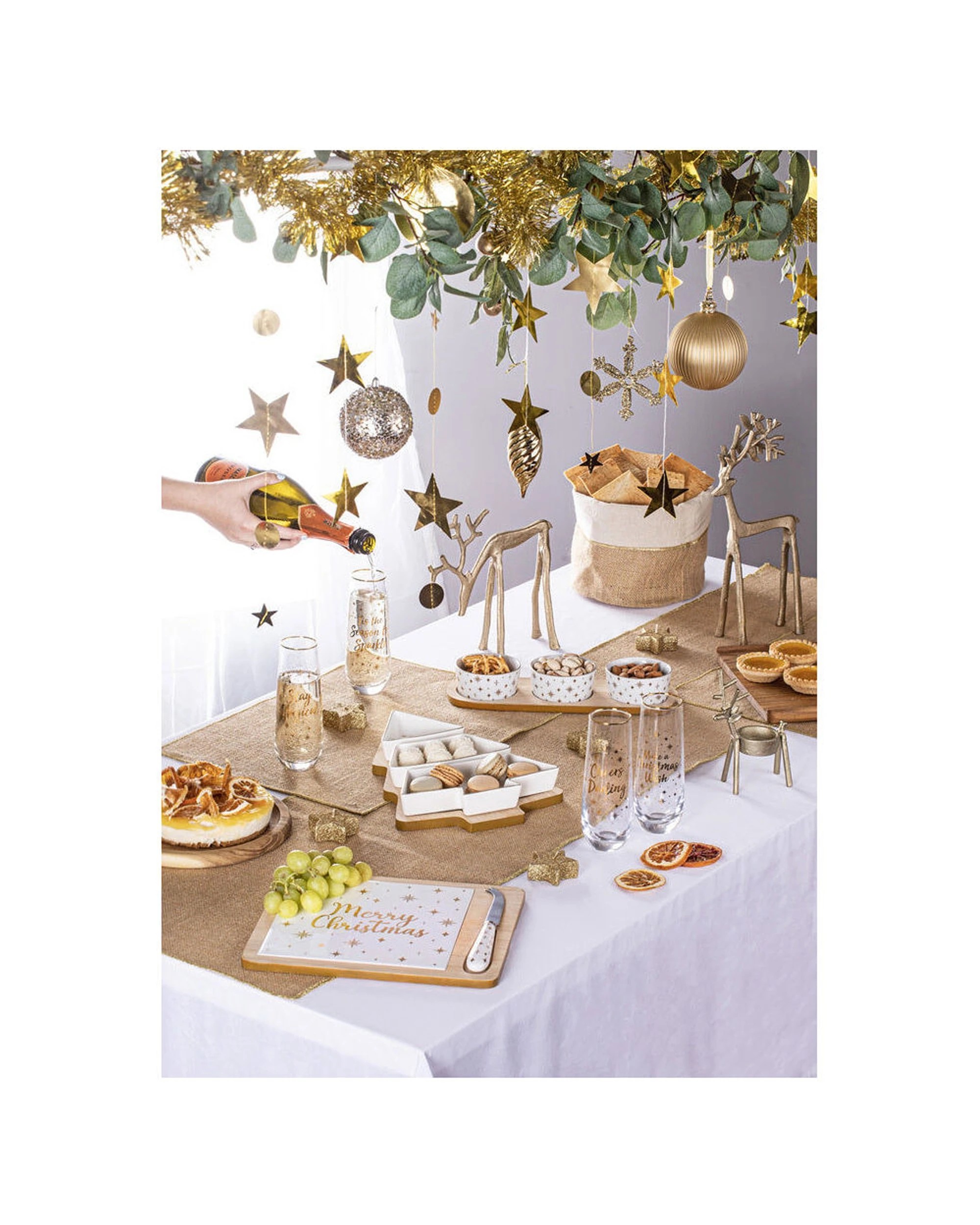 3 Ladelle 4pc Starry Lurex Jute Woven Kitchenware Placemat Set 33x45cm - Gold, 3 of 4