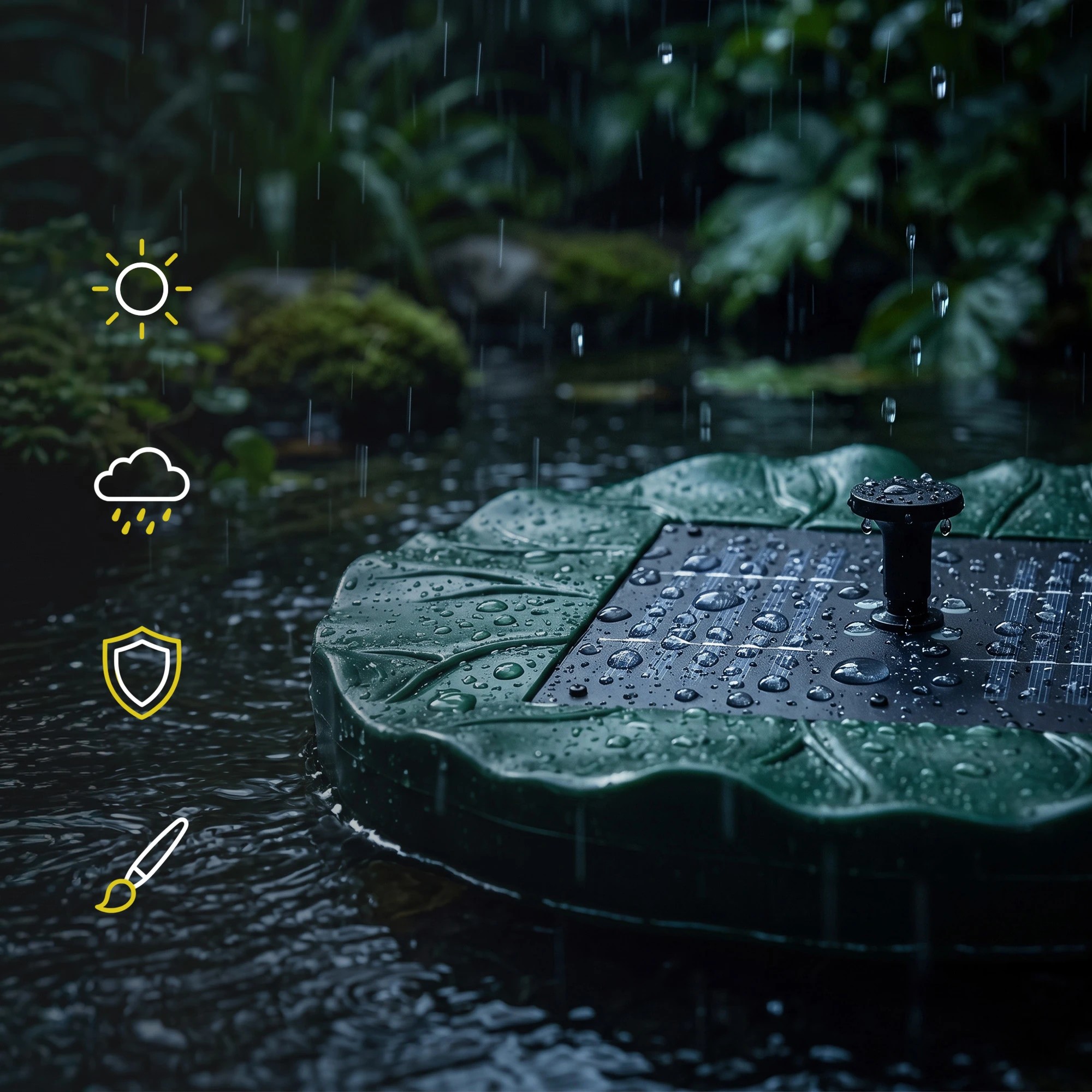 6 Gardeon Solar Fountain Pumps Bird Bath Floating Lotus Water Feature 31cm - Green, 6 of 9