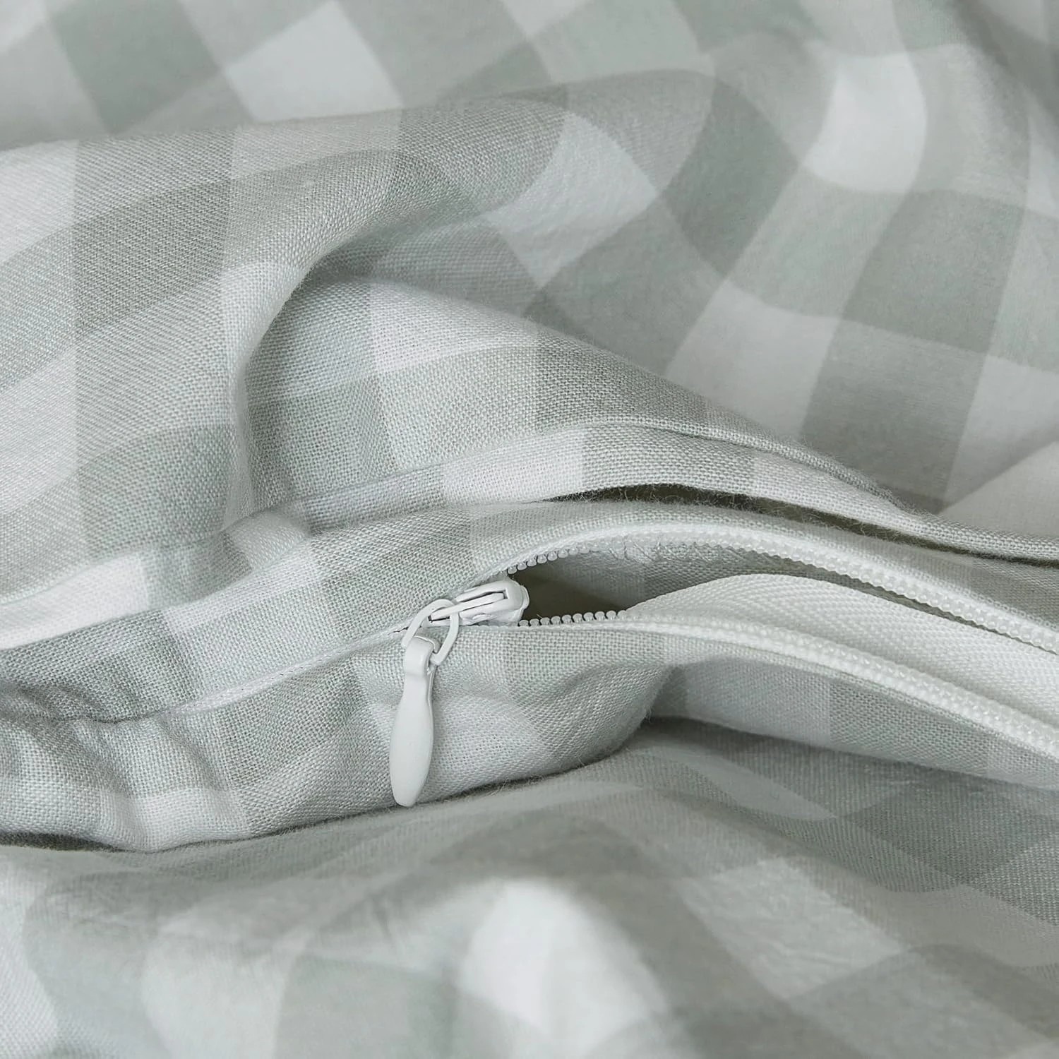 5 Gioia Casa Yarn-Dyed Vintage Washed Cotton Quilt Cover Set - Single Bed - Sage, 5 of 7