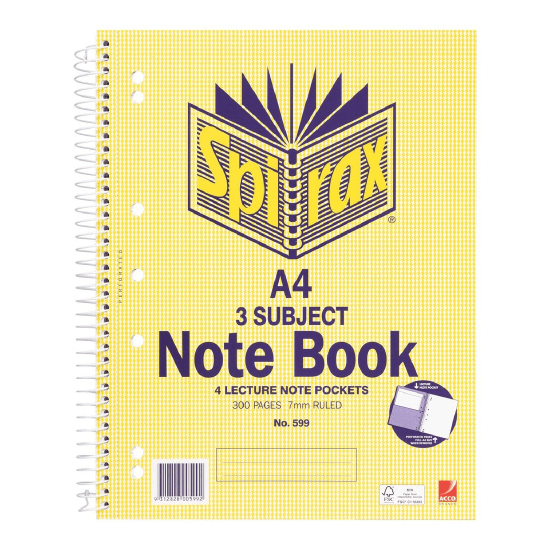 1 Spirax A4 3 Subject Notebook 300 Page, 1 of 4