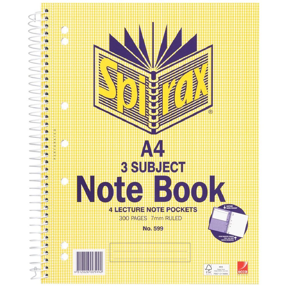 1 Spirax A4 3 Subject Notebook 300 Page, 1 of 4