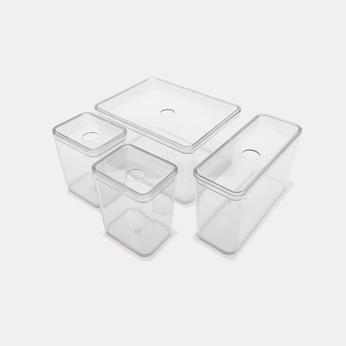 10 Set of 4 Clear Organisers with Lids, 10 of 10