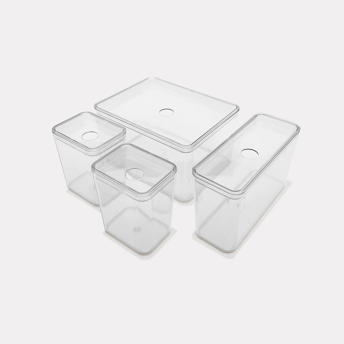 10 Set of 4 Clear Organisers with Lids, 10 of 10