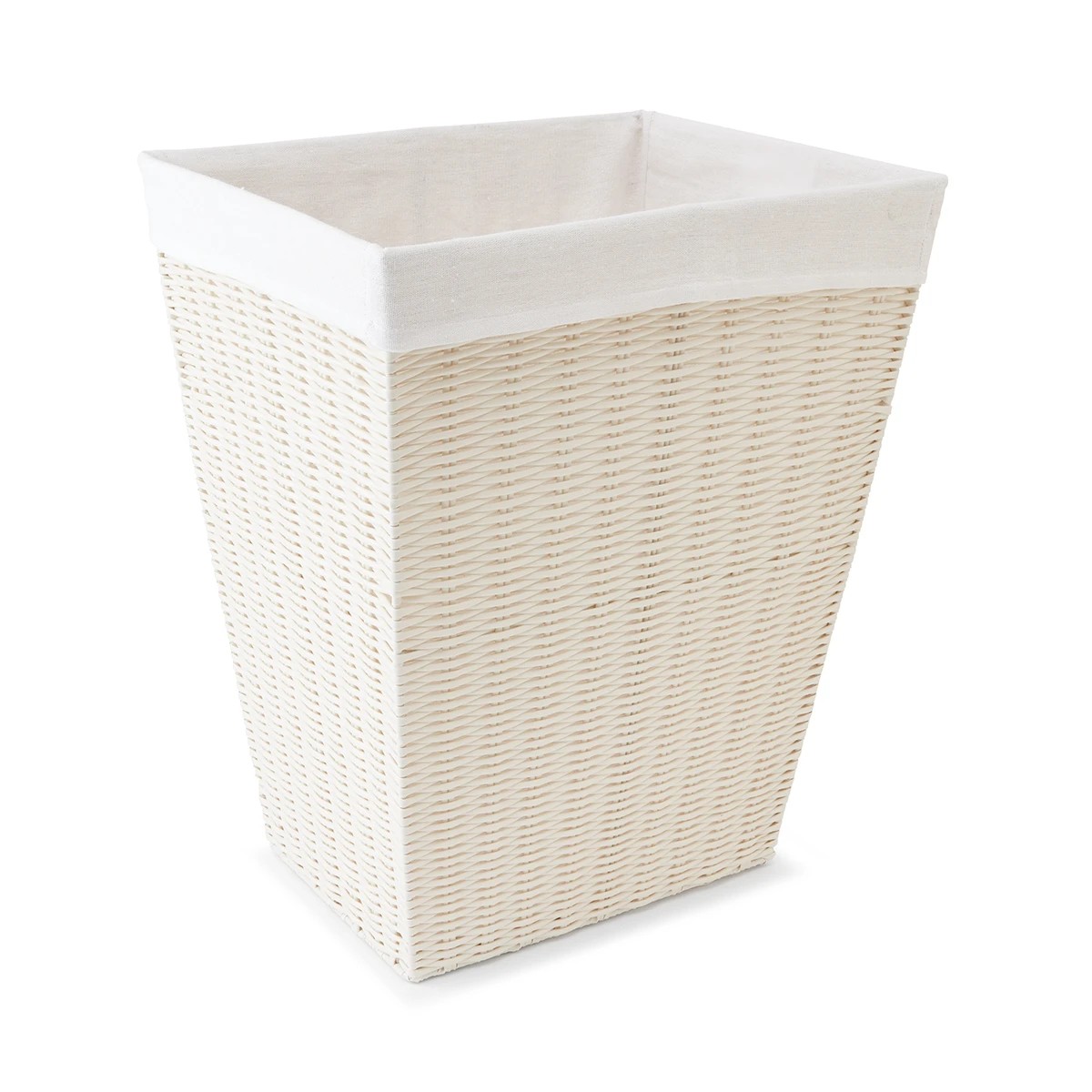 4 Rattan Look Hamper with Liner - White, 4 of 7