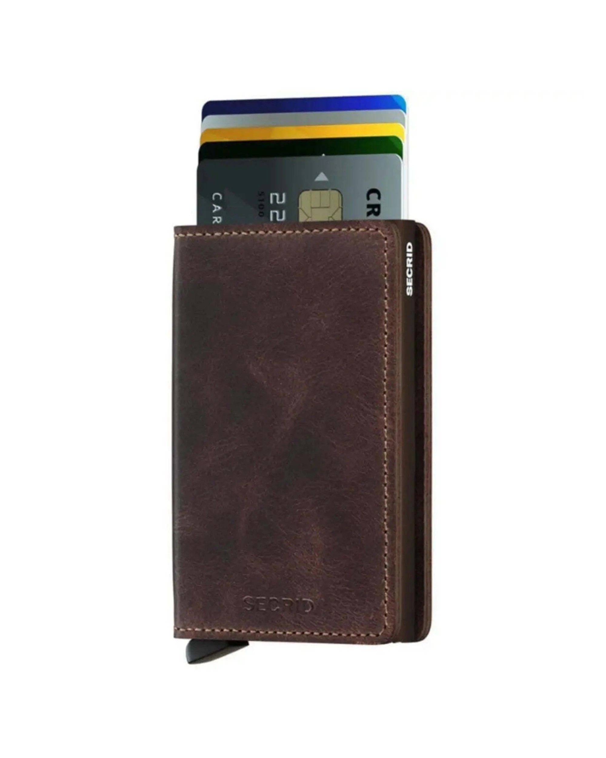 1 Secrid Slimwallet Compact RFID Wallet Durable Protection Vintage Chocolate - Brown, 1 of 4
