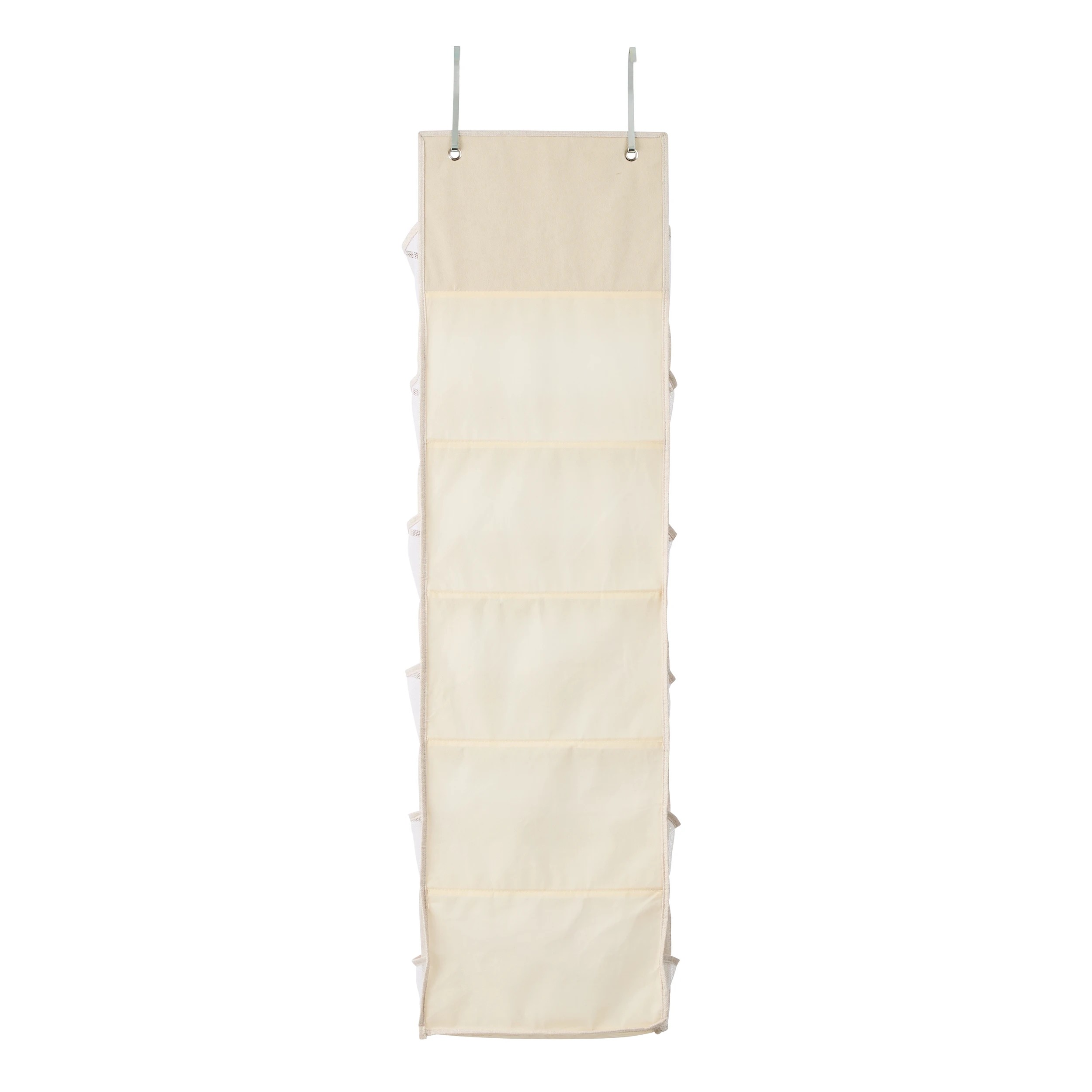 6 Linen Look Over the Door Organiser- Beige, 6 of 9