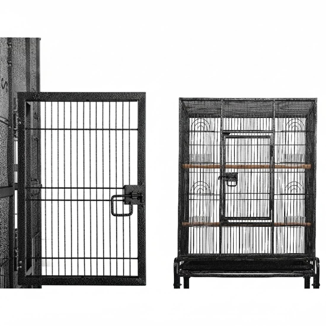 5 i.Pet Bird Cage 144cm Large Aviary - Black, 5 of 9