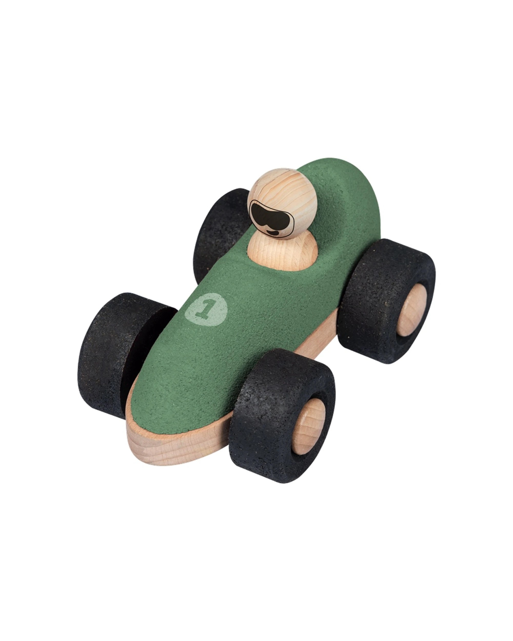 1 Korko E-Cork Racer Push Car Wooden Toy Figure Coordination Cork Wood - Green, 1 of 4