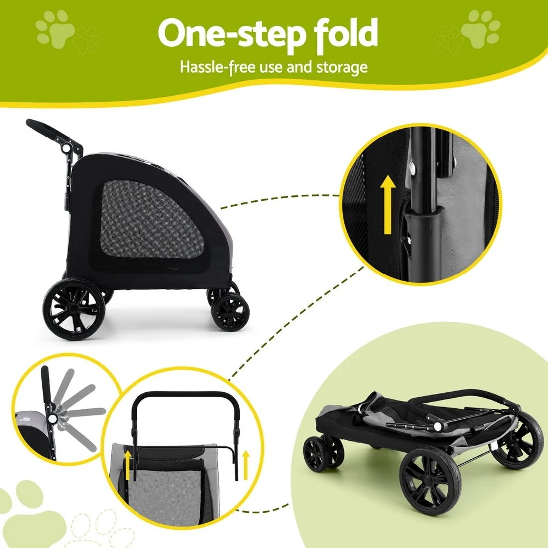 5 i.Pet Pet Stroller Dog Pram Large Carrier
 - black, 5 of 7