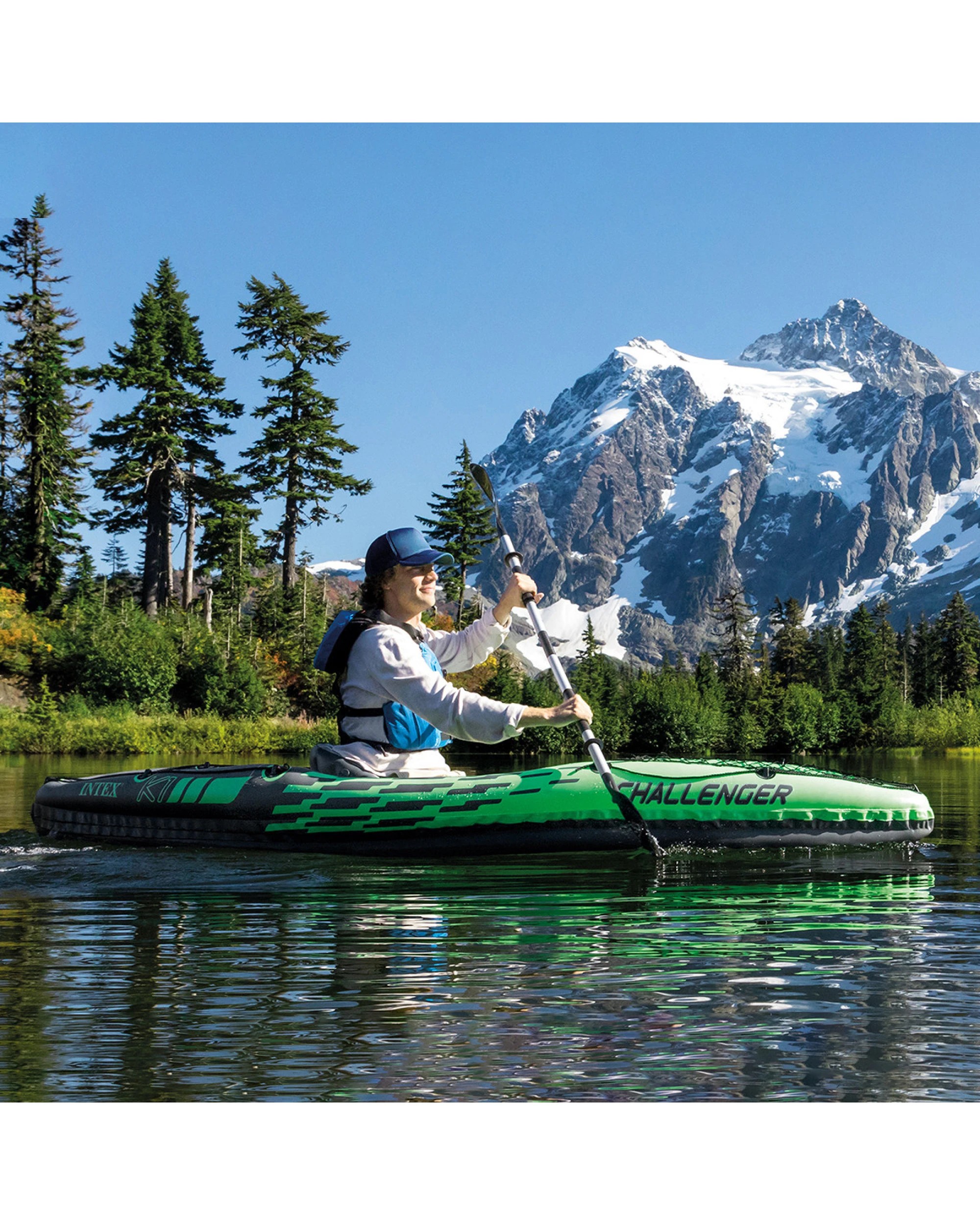 5 Intex Challenger K1 Inflatable Kayak 68305NP - Green, 5 of 7