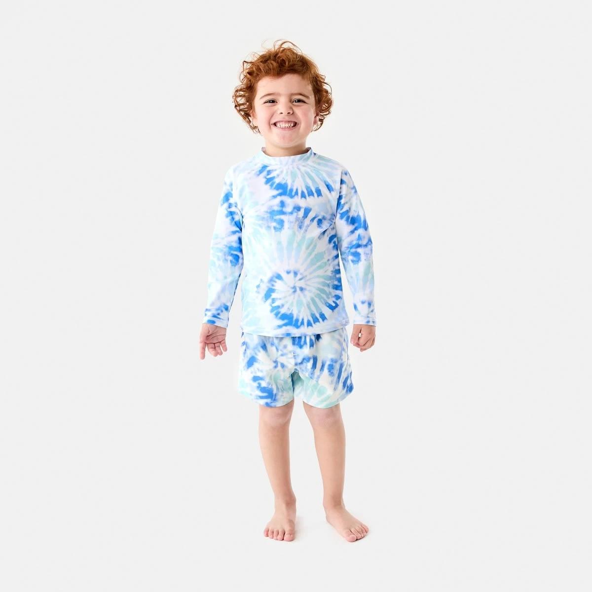 4 Printed Boardshorts SPIRAL TIE DYE FRESH BLUE, 4 of 5