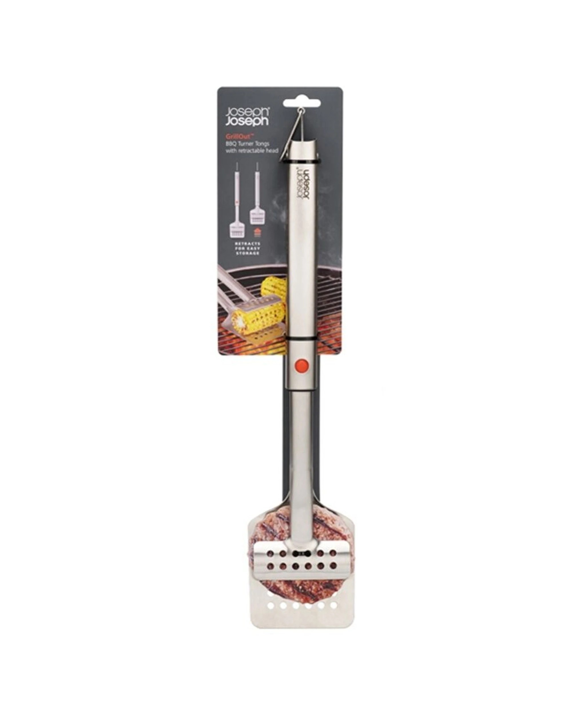 1 Joseph Joseph GrillOut BBQ Turner Tongs Retractable Arms - Silver, 1 of 7