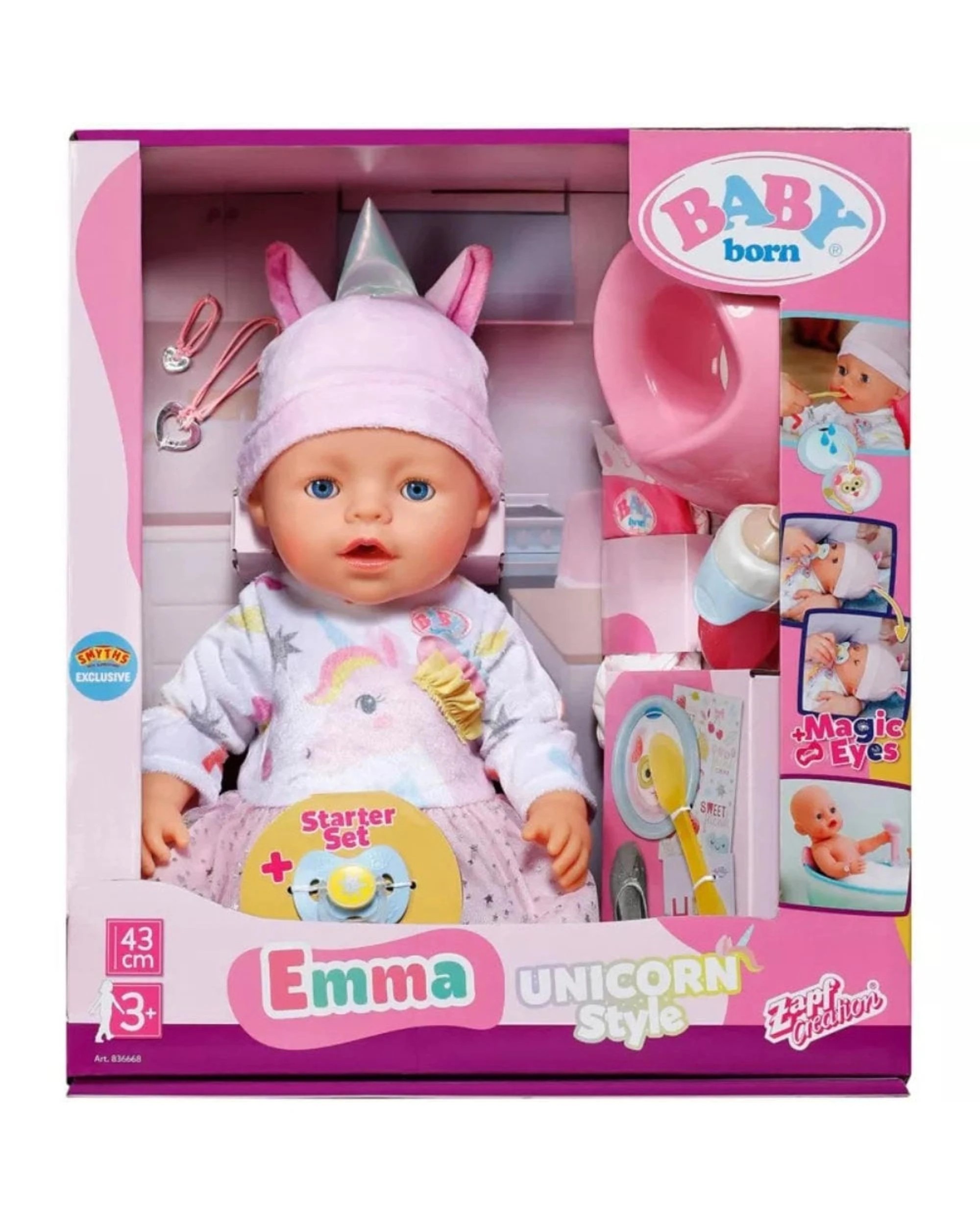 1 Baby Born Emma in Unicorn Style 43cm Doll, 1 of 3