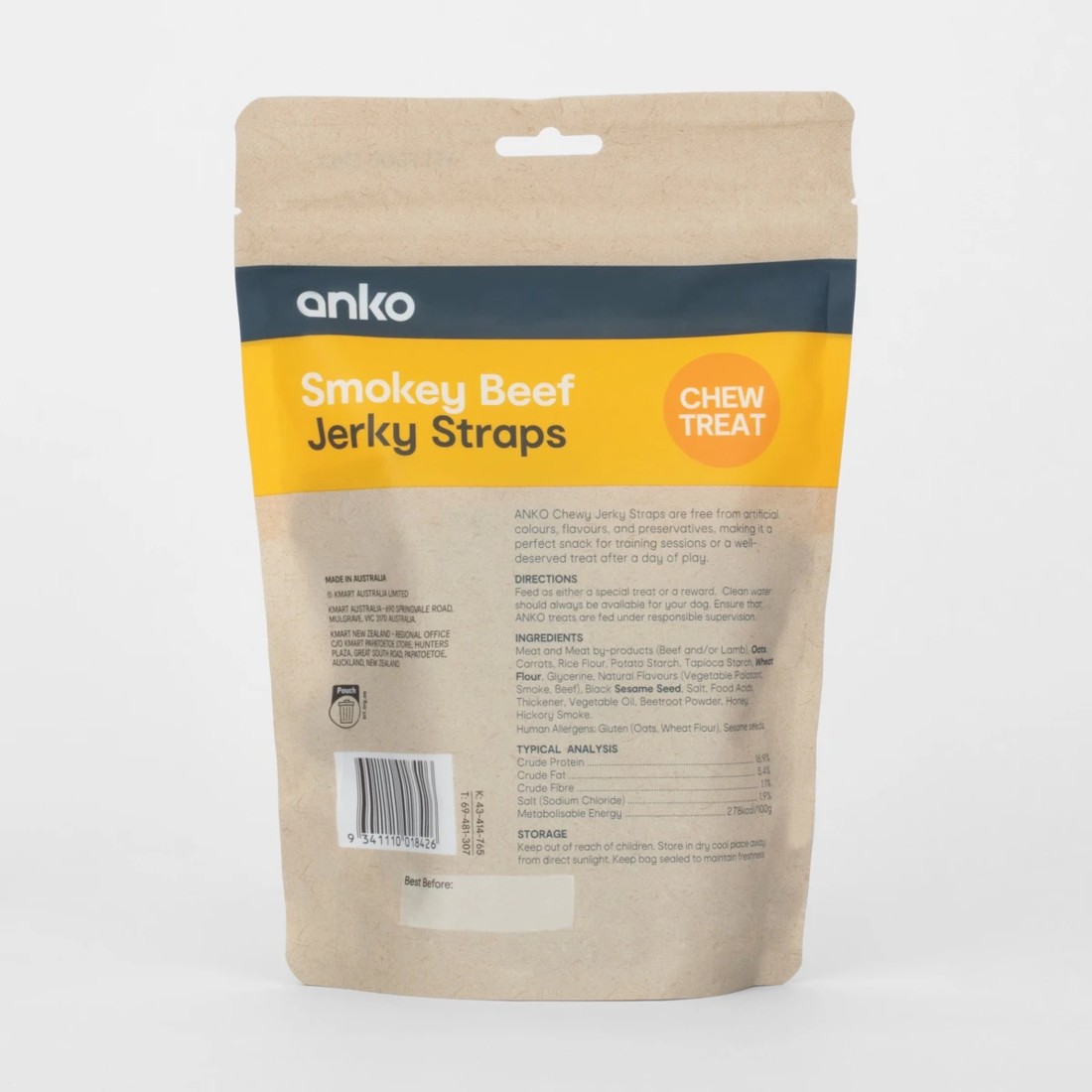 3 Pet Treat Jerky Straps Smokey Beef, 3 of 3