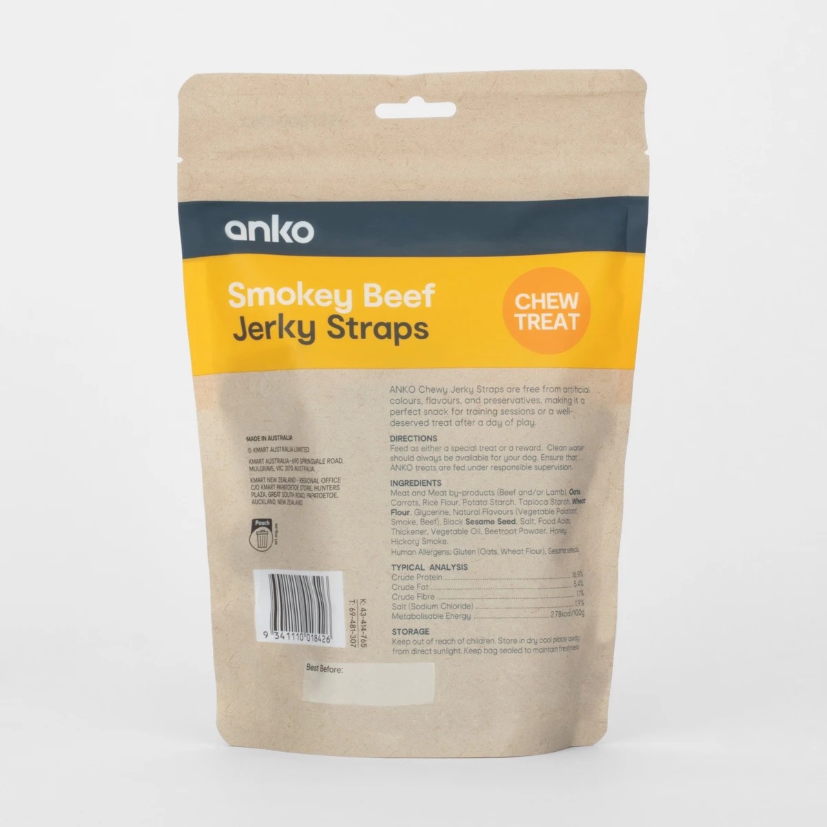 3 Pet Treat Jerky Straps Smokey Beef, 3 of 3