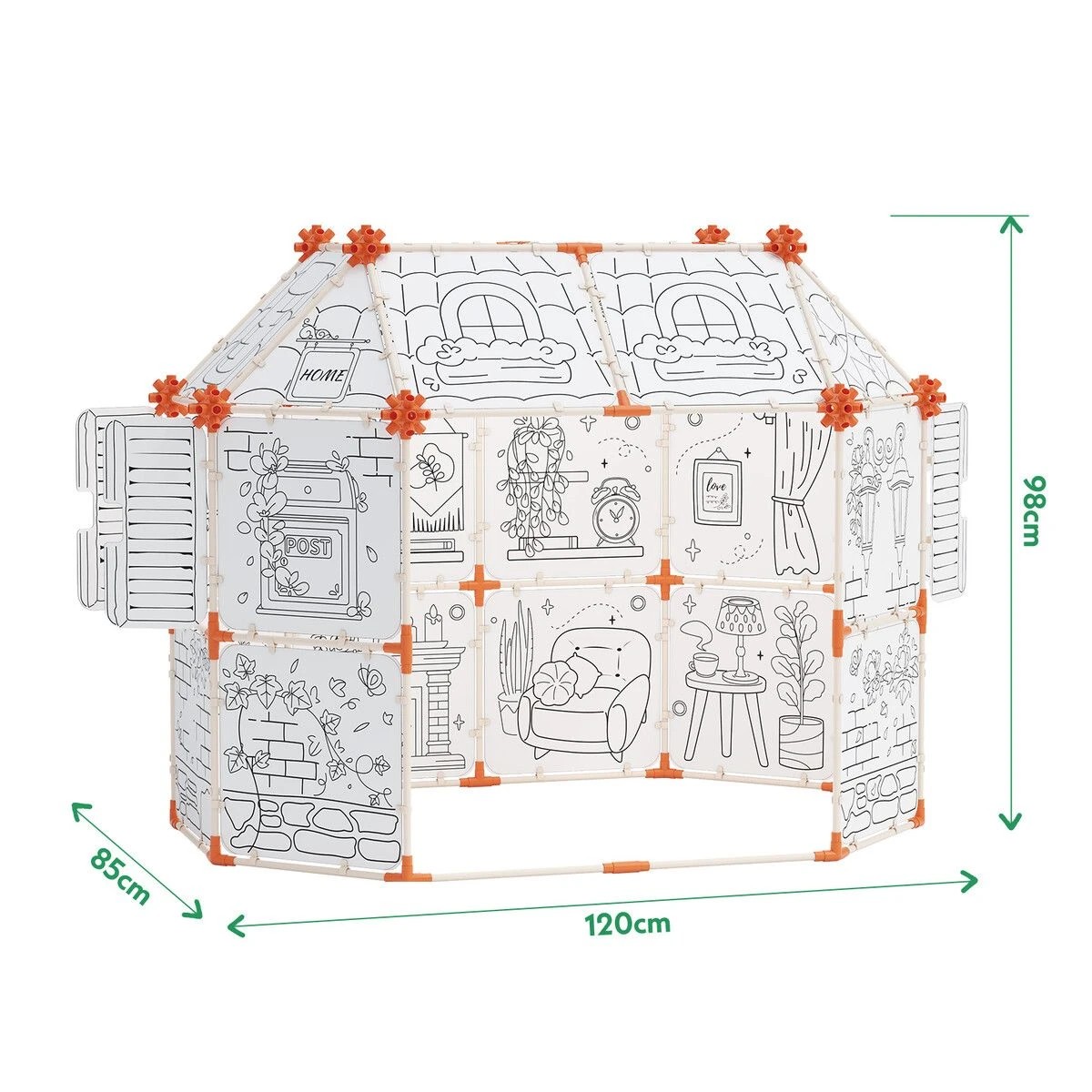 2 AUSWAY DIY Cardboard Play House Kids STEM Toys Educational Building Kit Interactive, 2 of 3