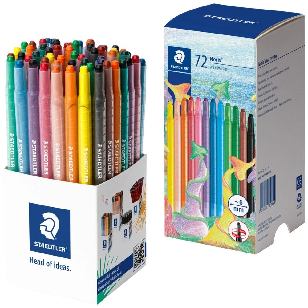 1 Staedtler Noris Twistable Crayons Assorted 72 Pack, 1 of 6