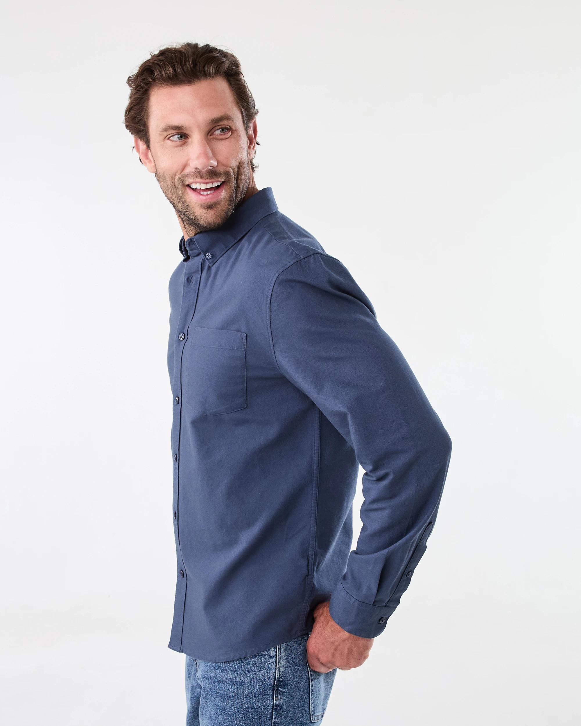 2 Long Sleeve Oxford Shirt Blu Night, 2 of 8