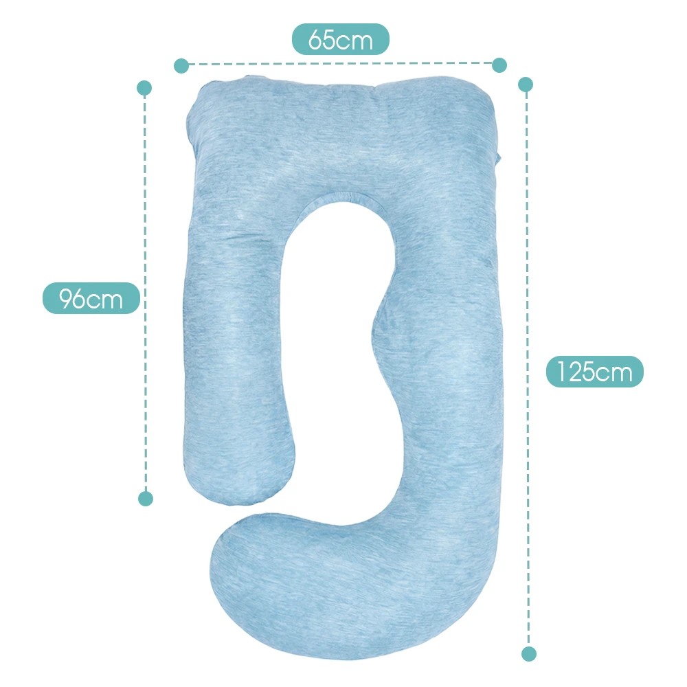 2 PlayPals Cooling Pregnancy Pillow U-shaped Maternity Sleeping Body Support - Blue, 2 of 3