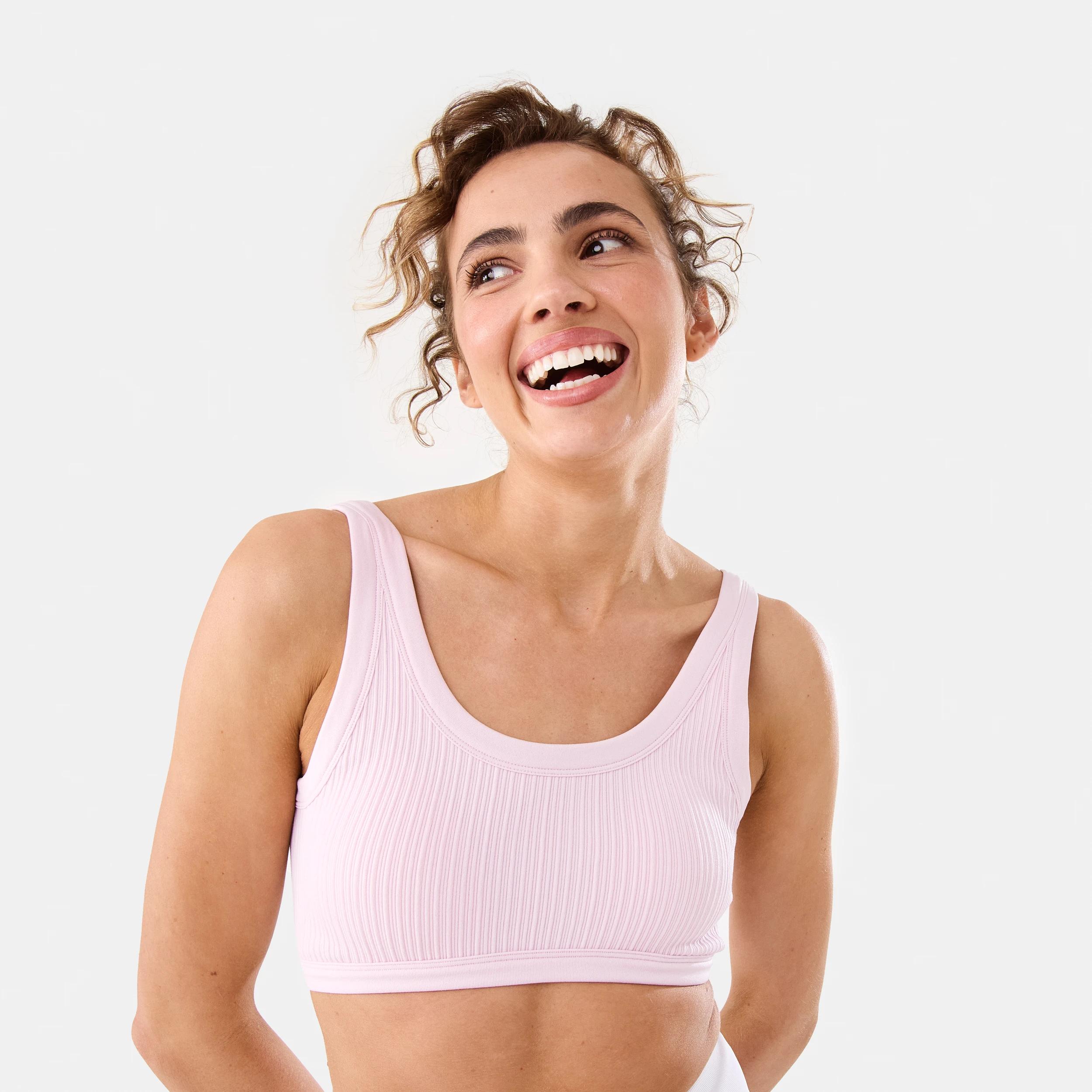 1 Active Womens Seamfree Rib Crop Top AURA PINK, 1 of 7