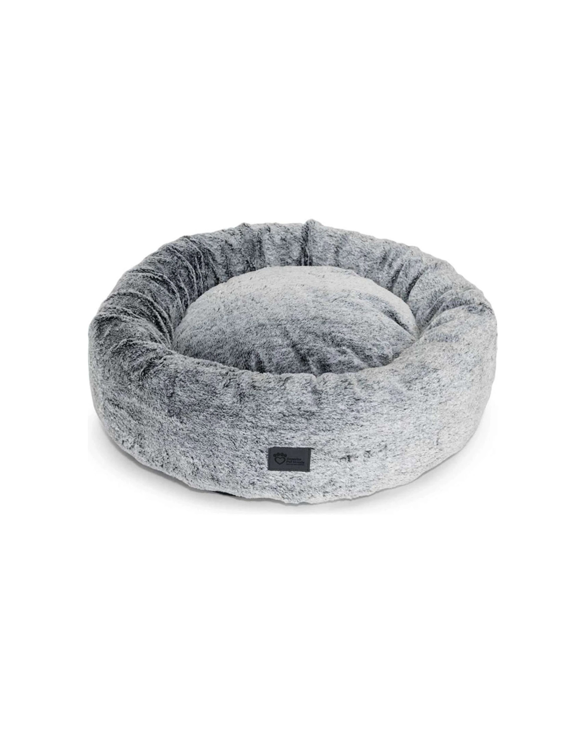 1 SUPERIOR PET GOODS Harley Dog Bed Artic Faux Fur Small 40 Cm Machine Washable - Grey, 1 of 6
