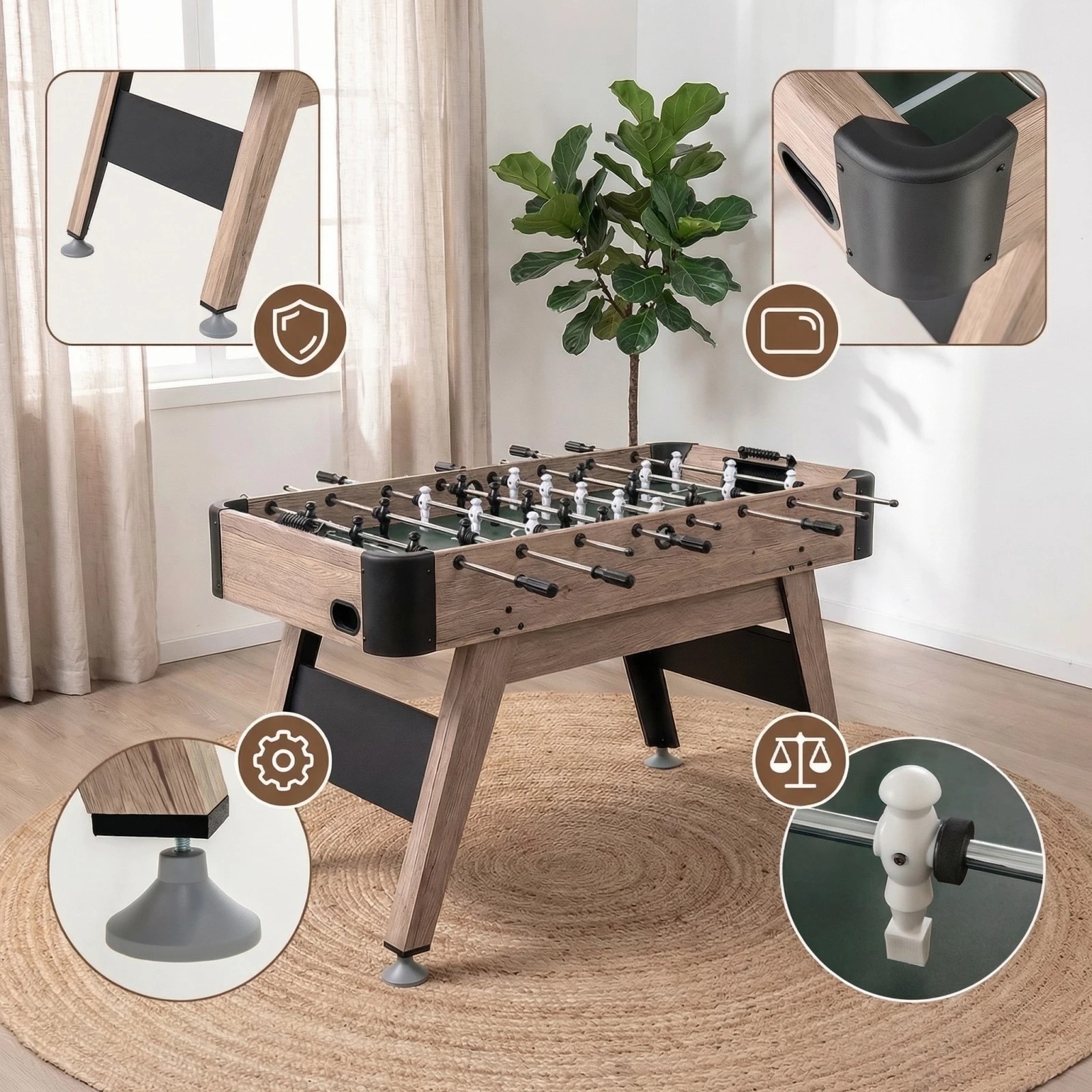 2 Costway Foosball Table Arcade Soccer Game Table w/2 Balls & 26 Players Game Rooms & Bars, 2 of 4