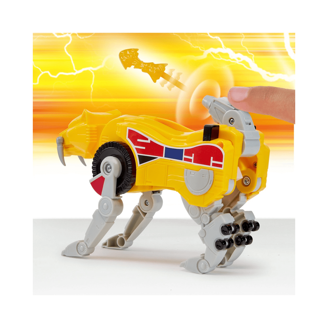 7 Playmates Toys Limited Mighty Morphin Power Rangers Re-Ignition Combinable Dinozord Sabertooth Tiger Toy, 7 of 10