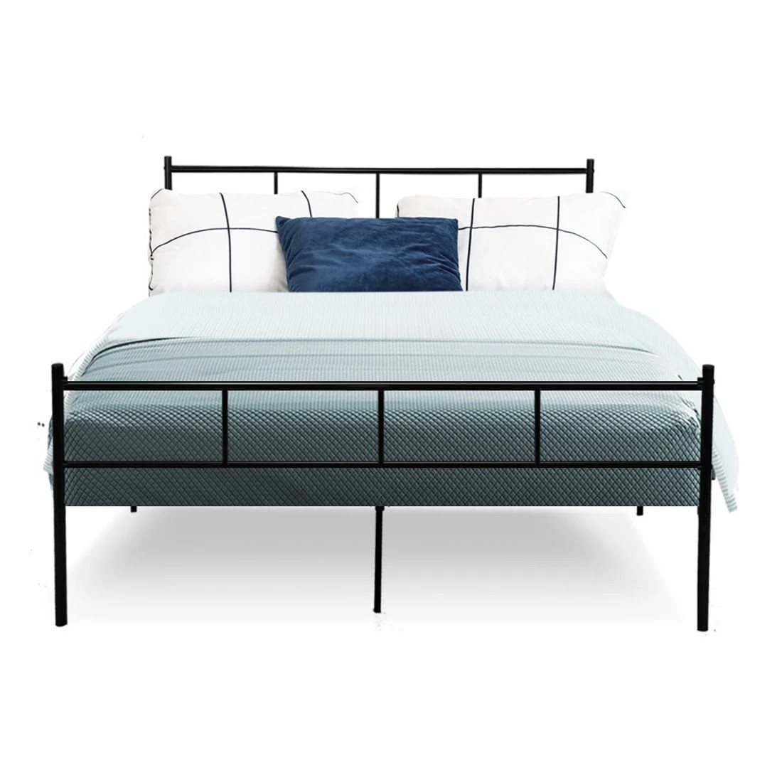 4 Artiss Bed Frame Double Metal Bed Frames SOL - Black, 4 of 5