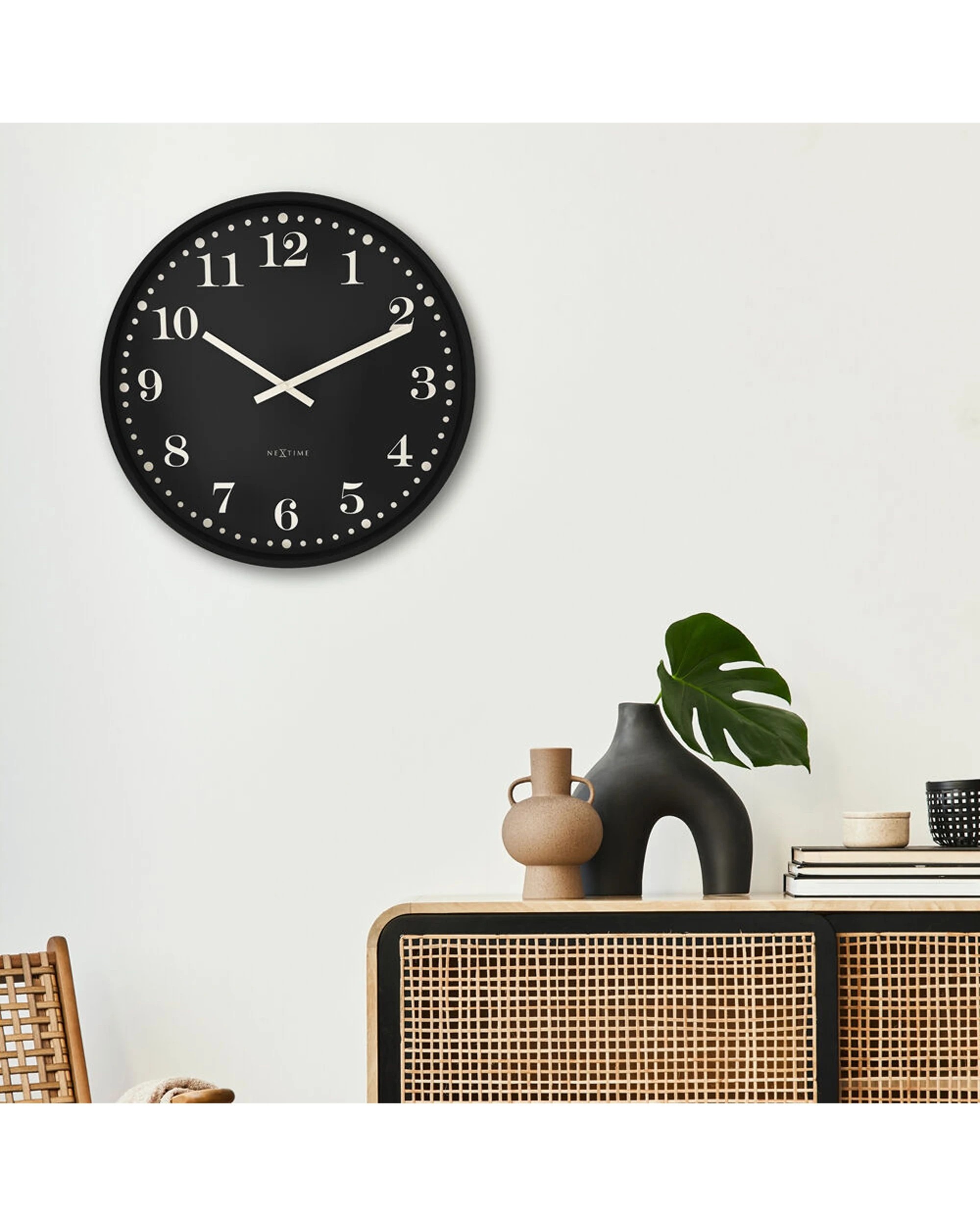 5 NeXtime Dickens 50cm Large Silent Wall Clock Dial Aluminium Case - Black, 5 of 6