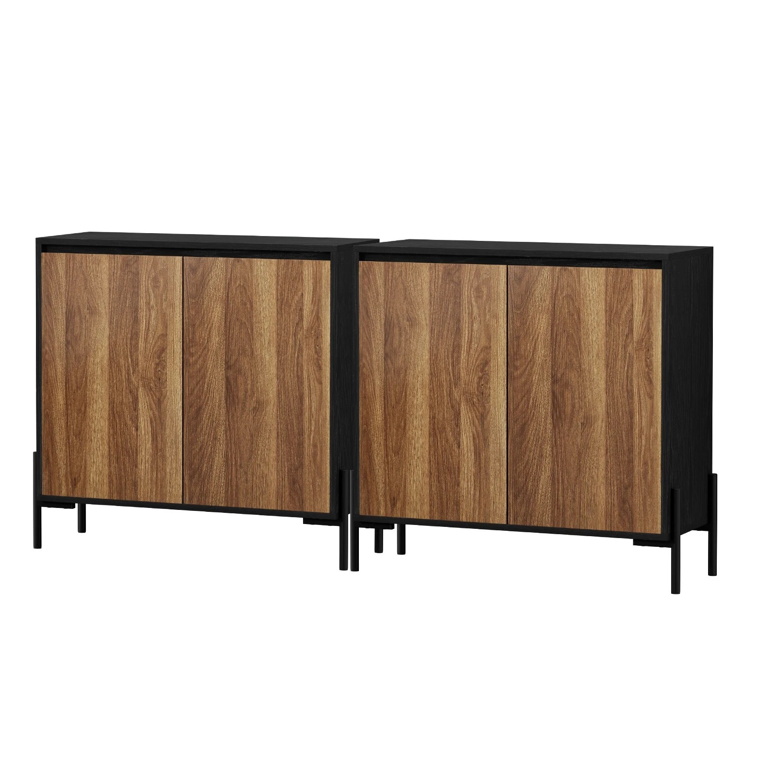 1 Oikiture 2x Buffet Sideboard 2 Doors - Natural, 1 of 9