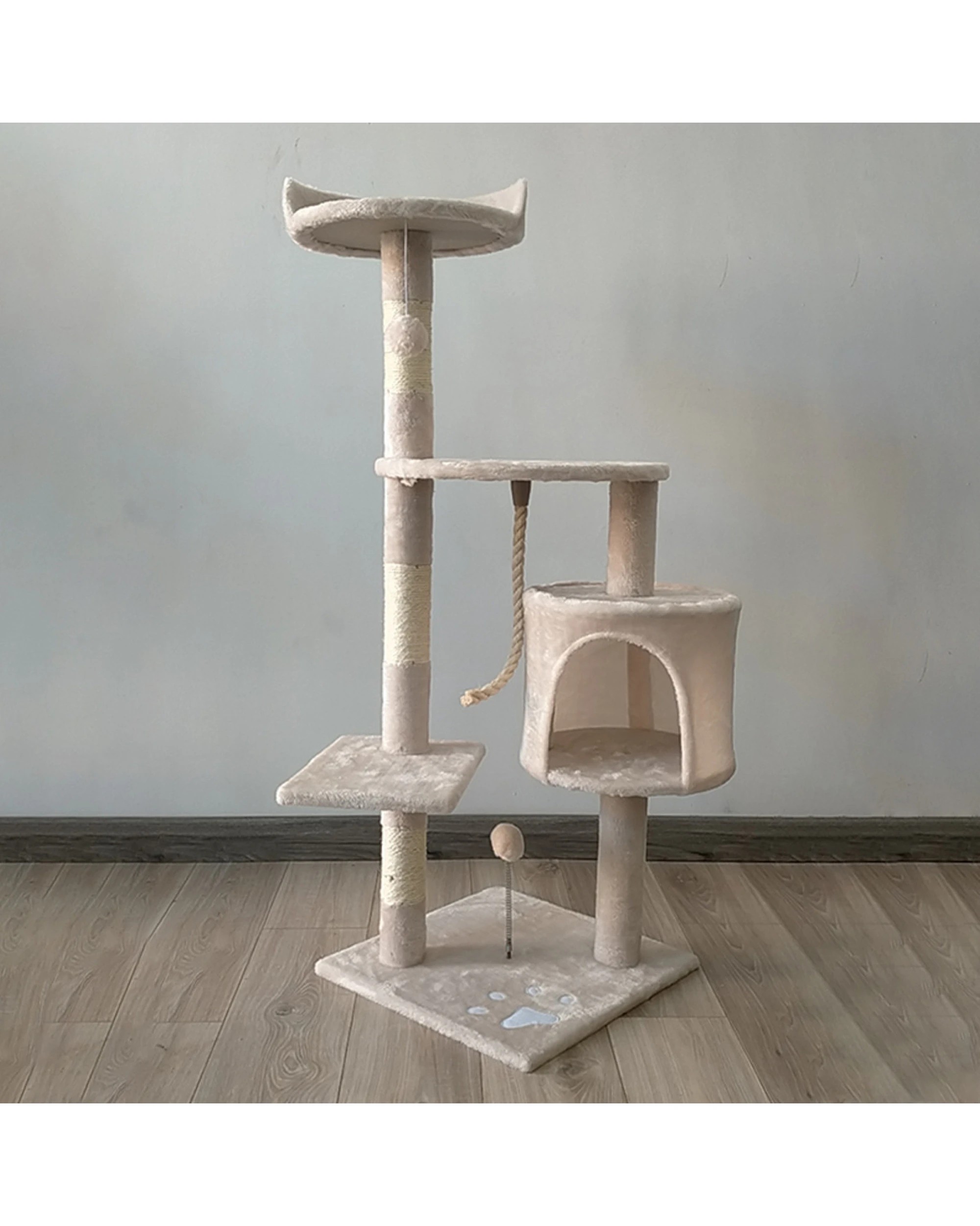 6 Furtastic 110cm Cat Tree Scratching Post - Beige, 6 of 7
