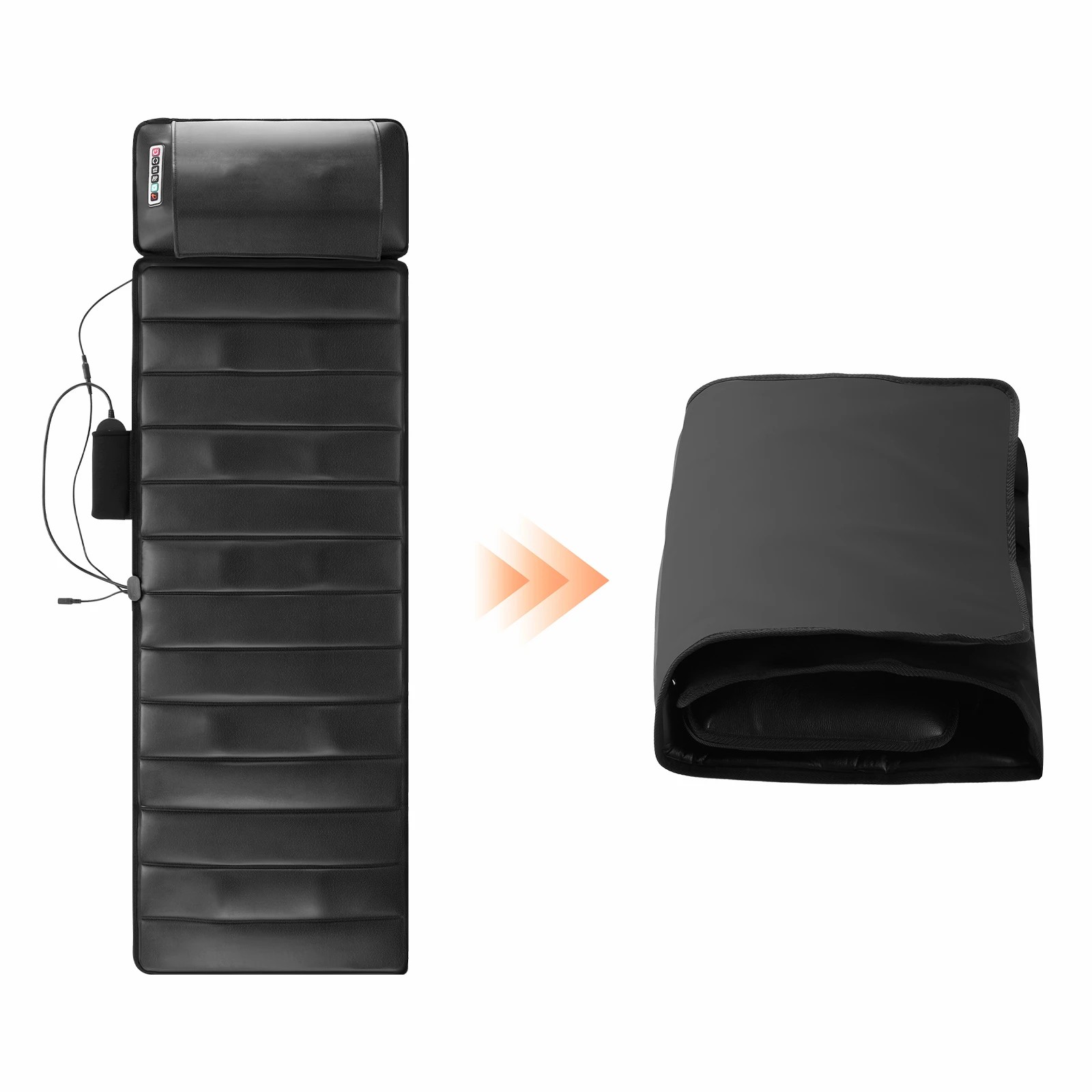 7 HOMASA Heating Massage Mat Full Body Vibration Electric Heated Chair Pad Shiatsu Neck Shoulder Back Leg Massager, 7 of 8