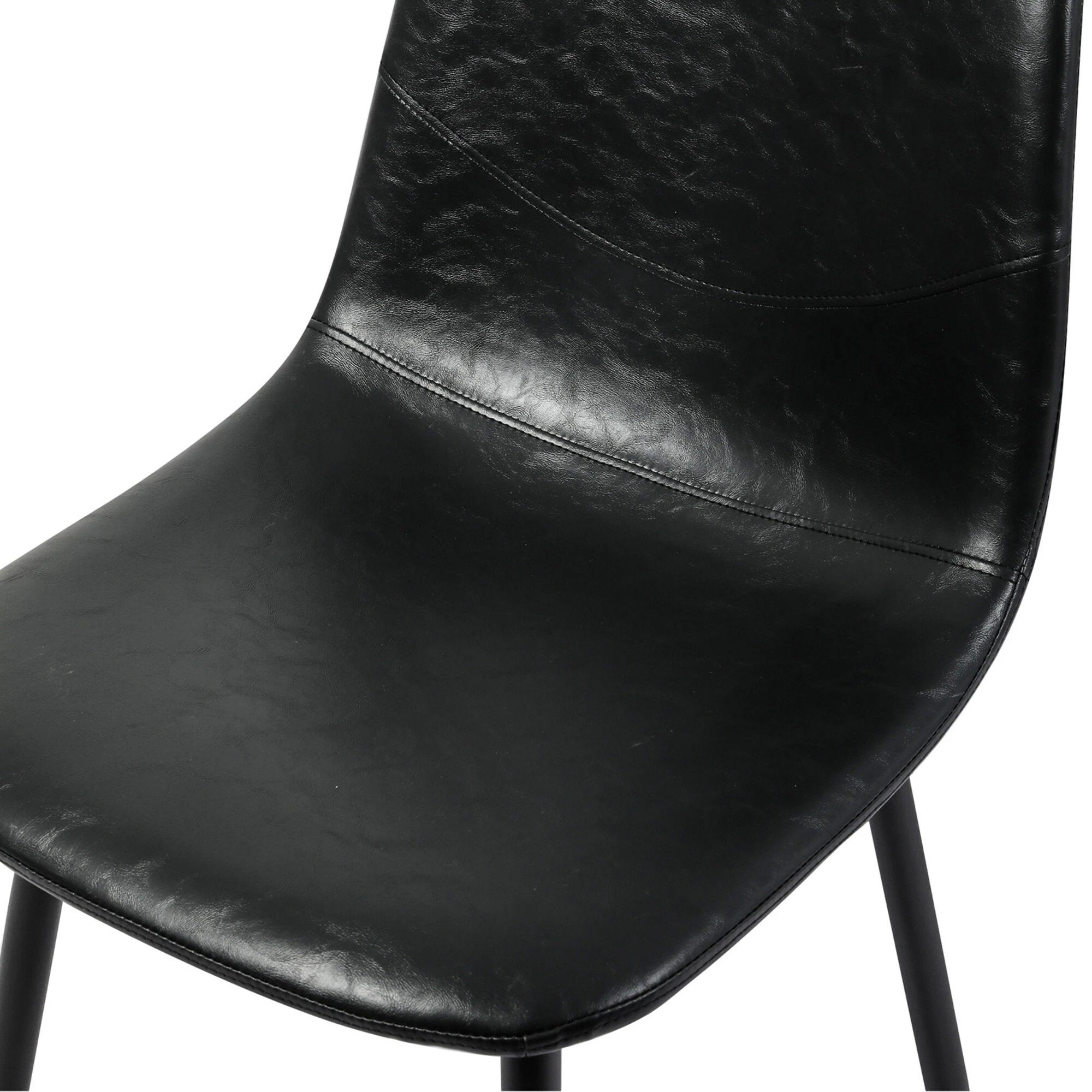 4 Levede 2x Dining Chairs PU Leather - Black, 4 of 9