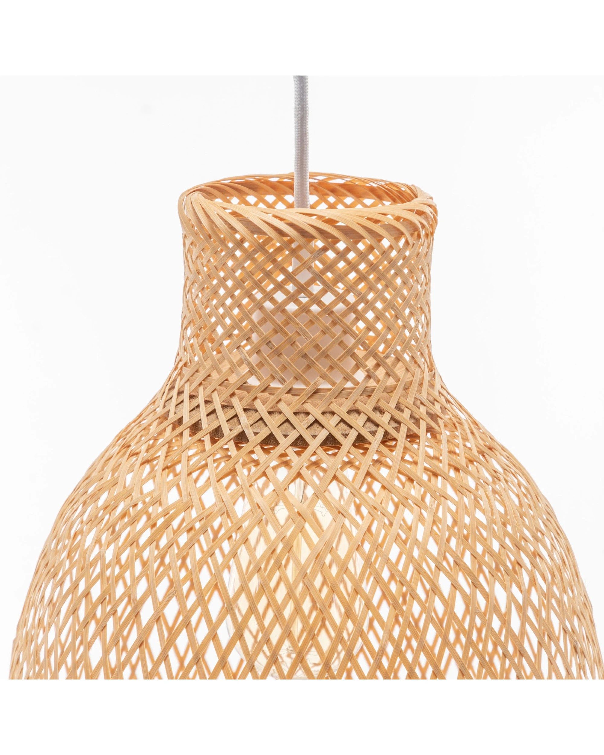 4 BR Home Natural Woven Bamboo Cone Pendant Lamp Hanging Light Bell Shade Boho, 4 of 6