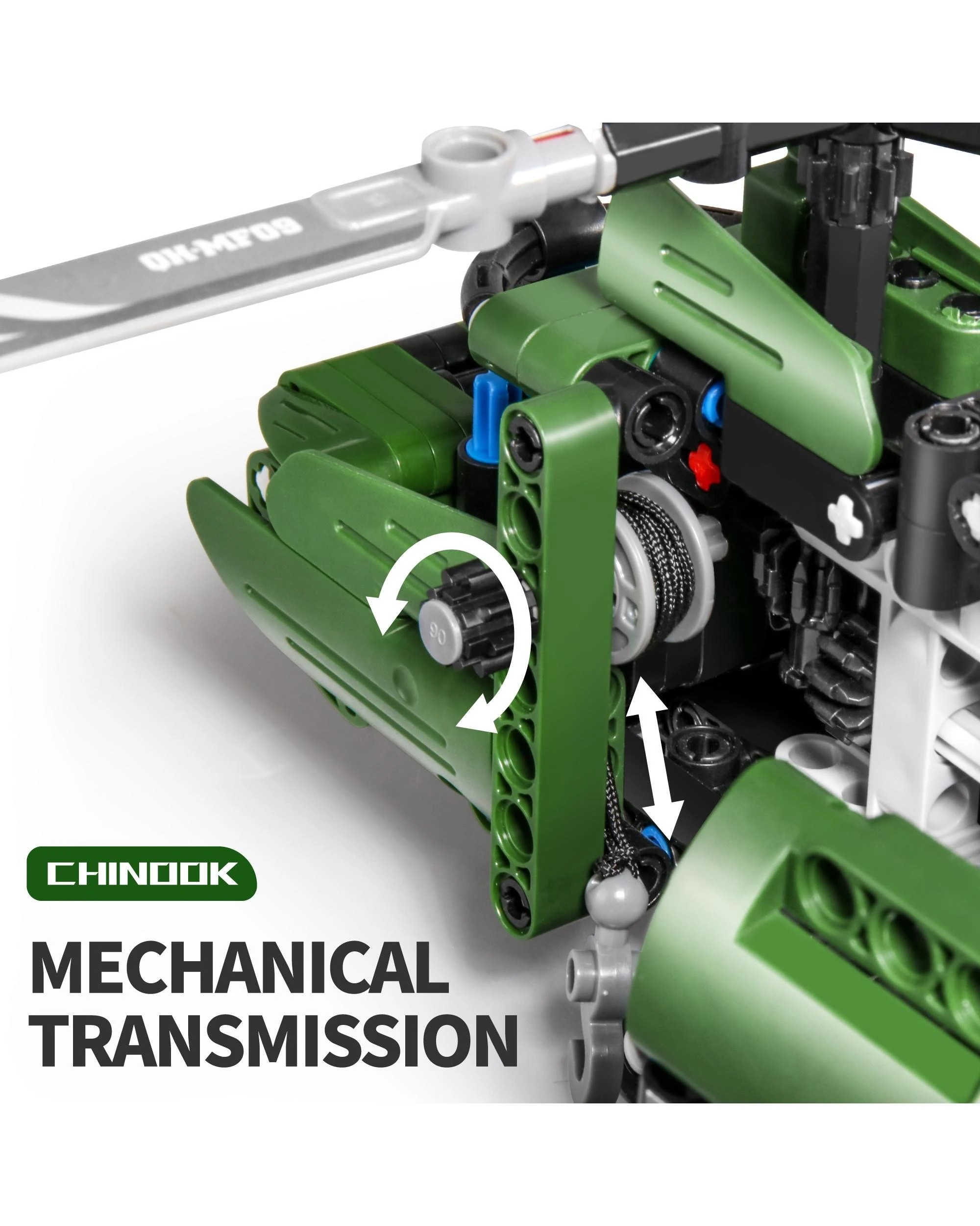 2 iM.Master Mechanical Master Military Helicopter 2-in-1 393 Piece Model Kit - 6809 - Green, 2 of 9