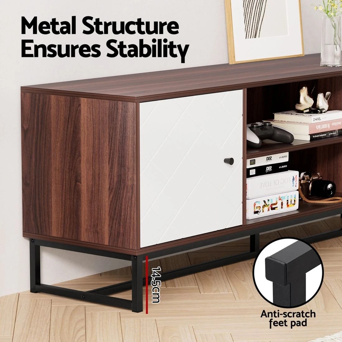 8 Artiss TV Unit 150cm Storage Shelves - Multi, 8 of 10