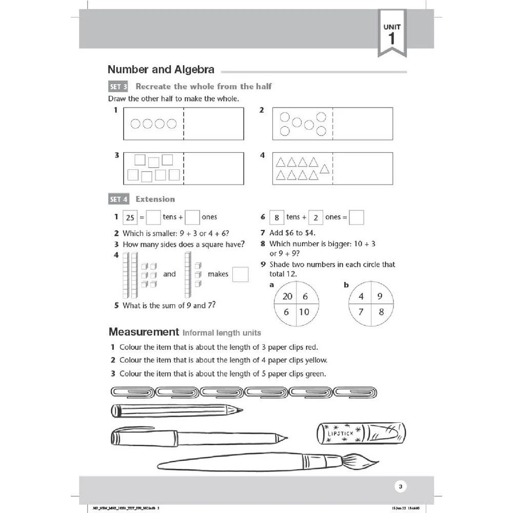 3 Oxford Maths Plus NSW Syllabus Mentals and Homework Book 2, 3 of 3