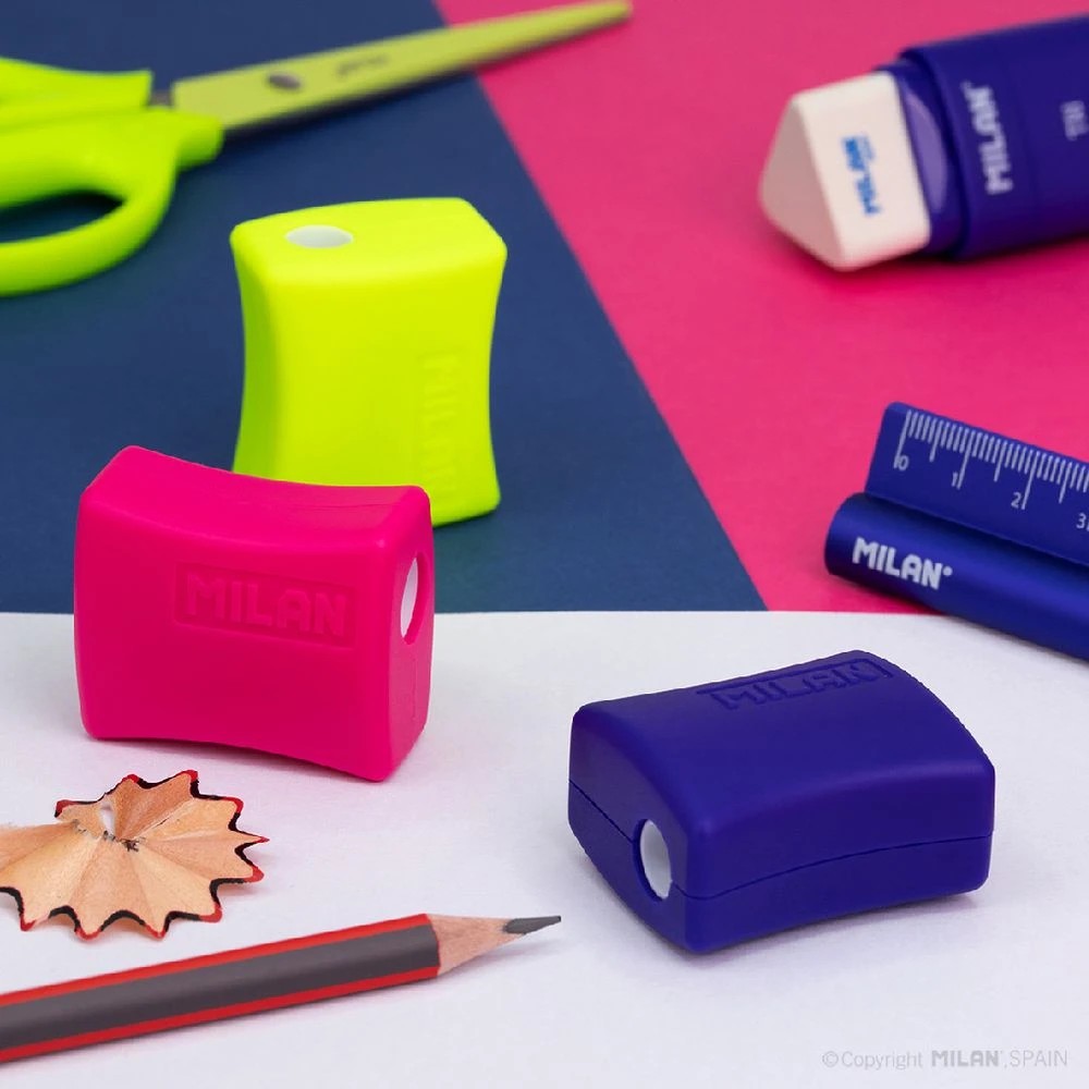 6 Milan 2 Hole Sharpener Assorted, 6 of 6