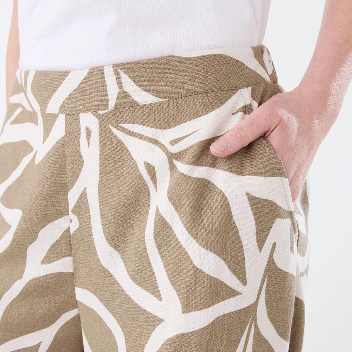 4 Textured Wide Leg Pants LEAVES CARIBOU, 4 of 5