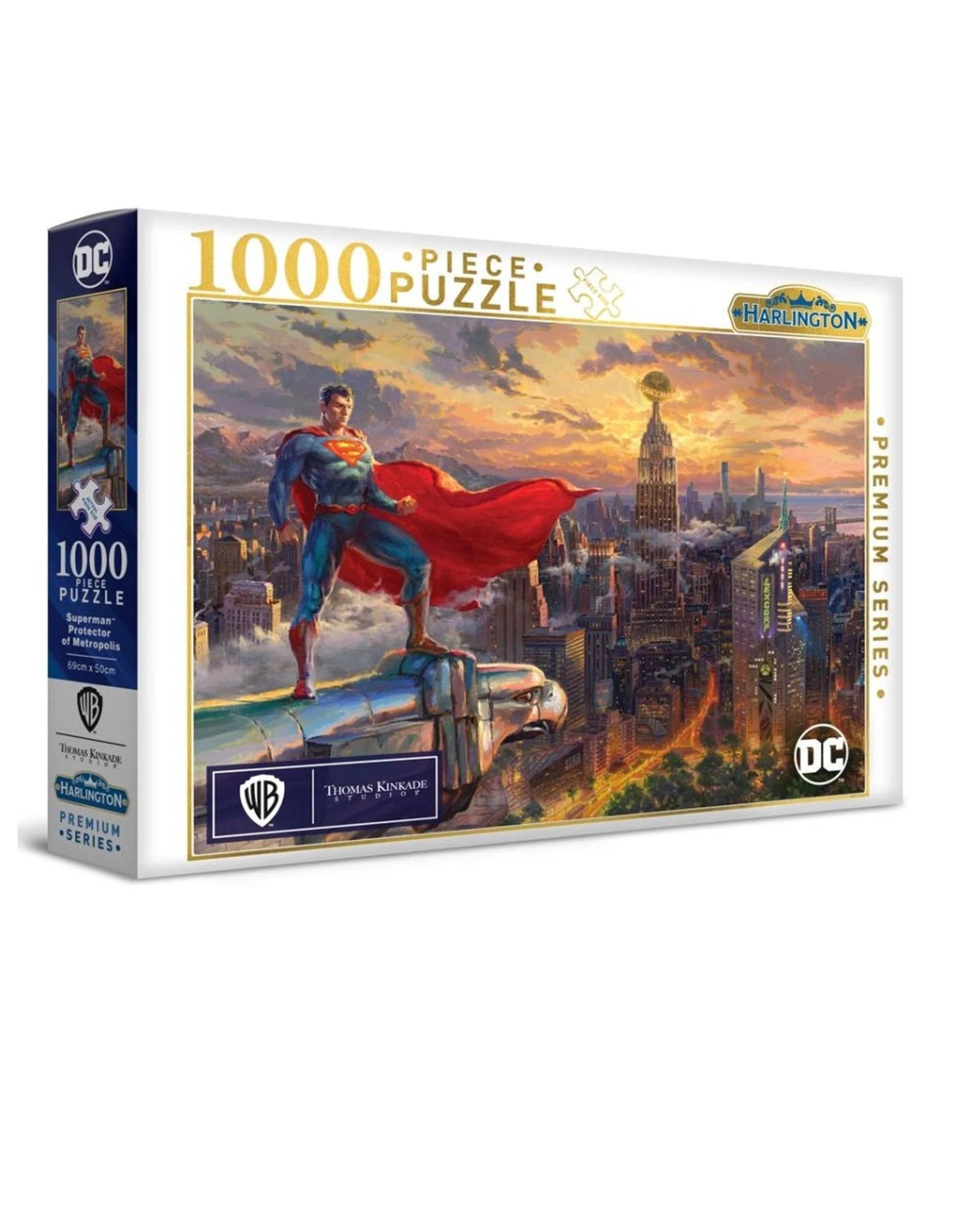 1 Harlington Thomas Kinkade DC Comics Superman Protector Of Metropolis 1000 Pieces Jigsaw Puzzle, 1 of 1