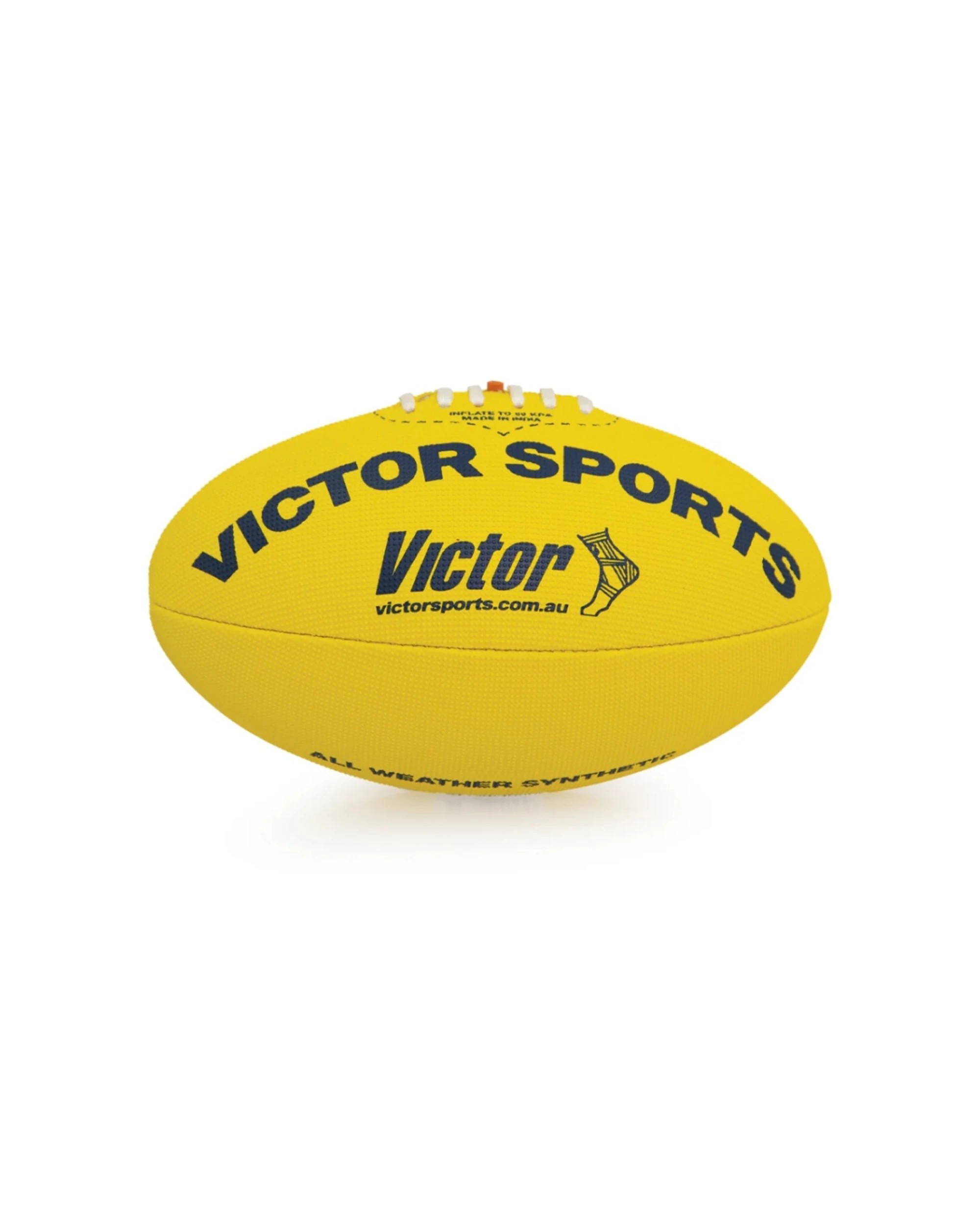 2 Victor Sports Synthetic AFL Football Durable Hand-Stitched Size 4 - Yellow, 2 of 3
